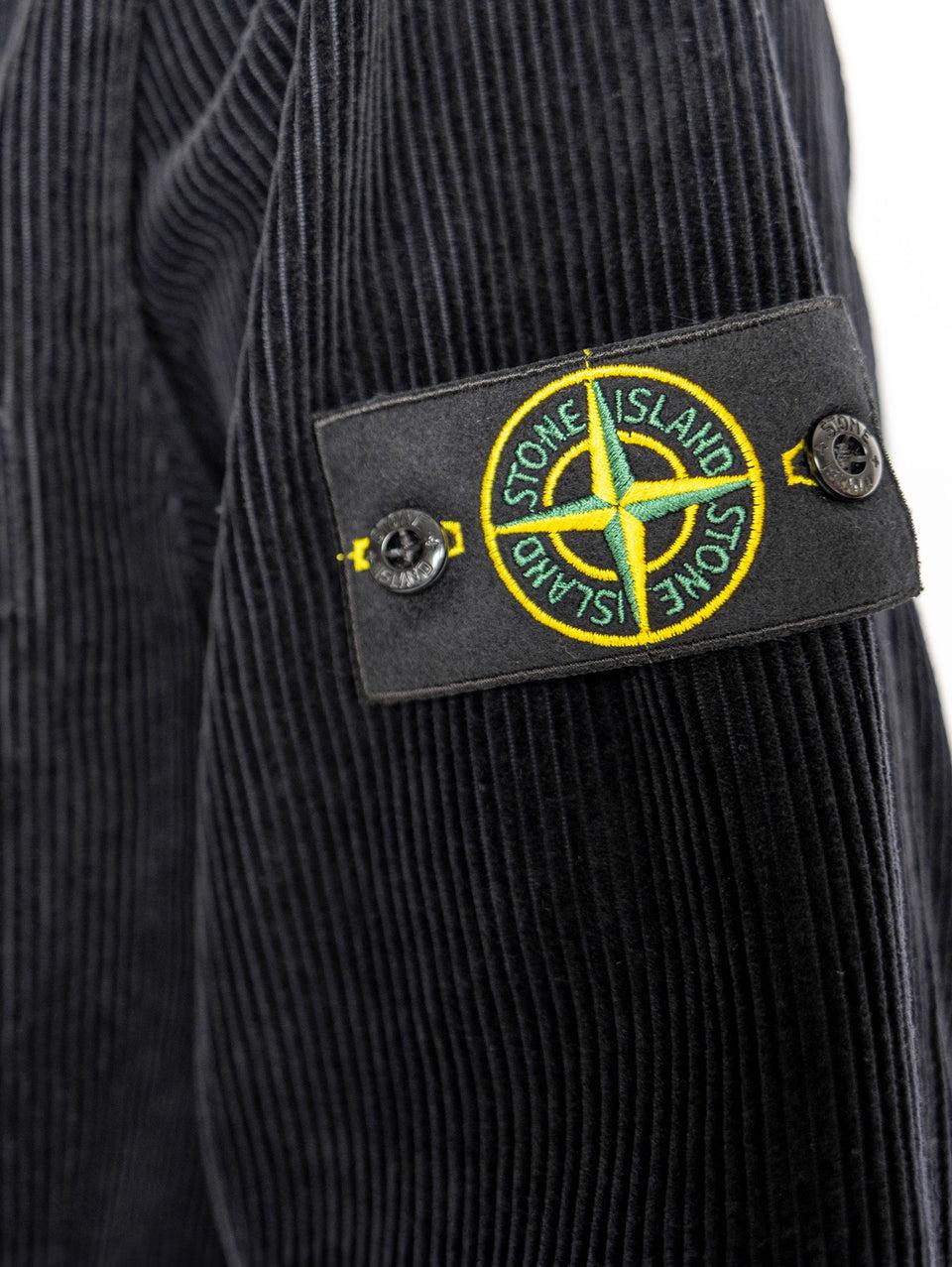 STONE ISLAND Overshirt in Velluto a Coste Blu Online
