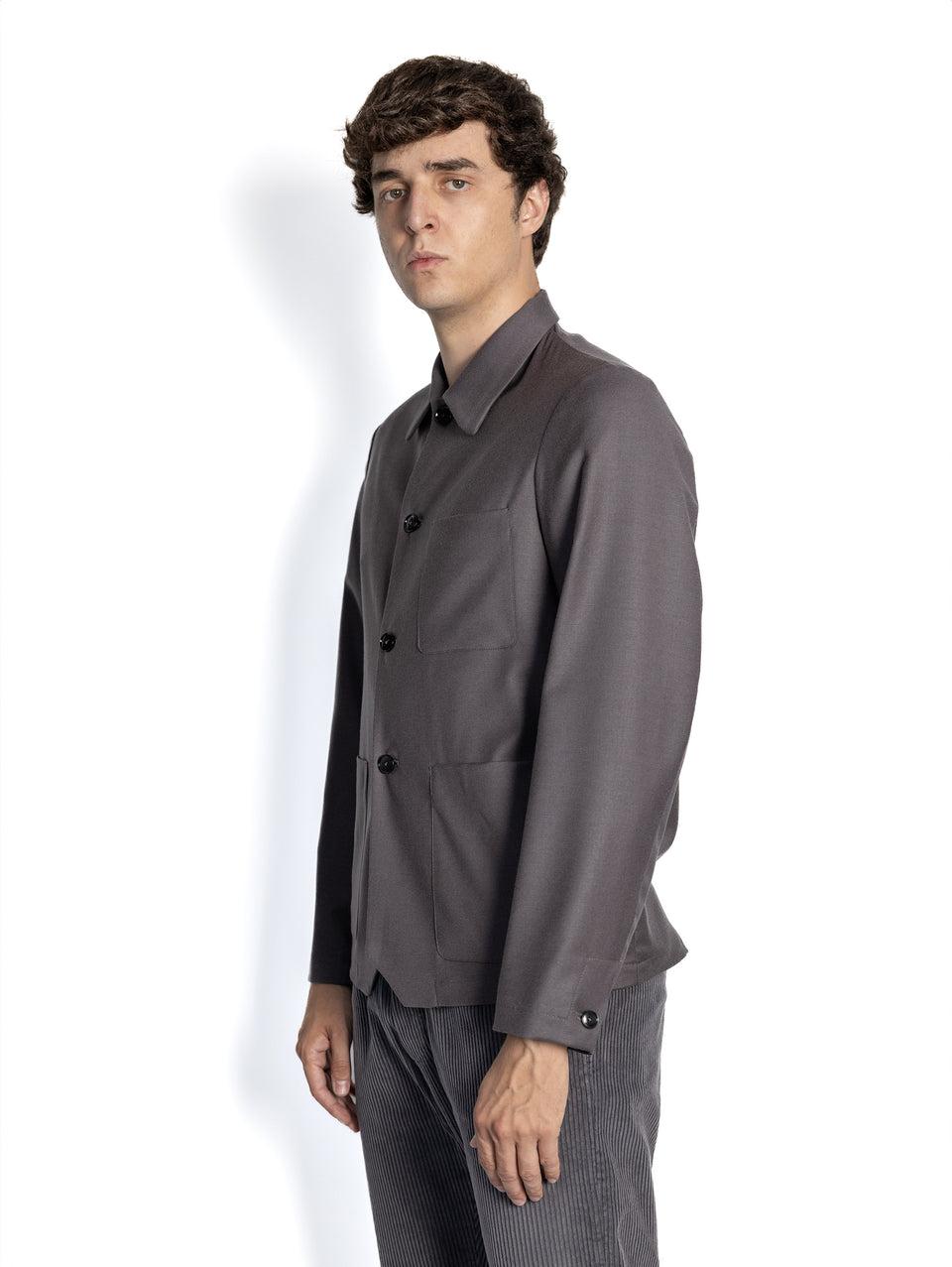 BARENA VENEZIA Overshirt in Flanella Malva Outlet