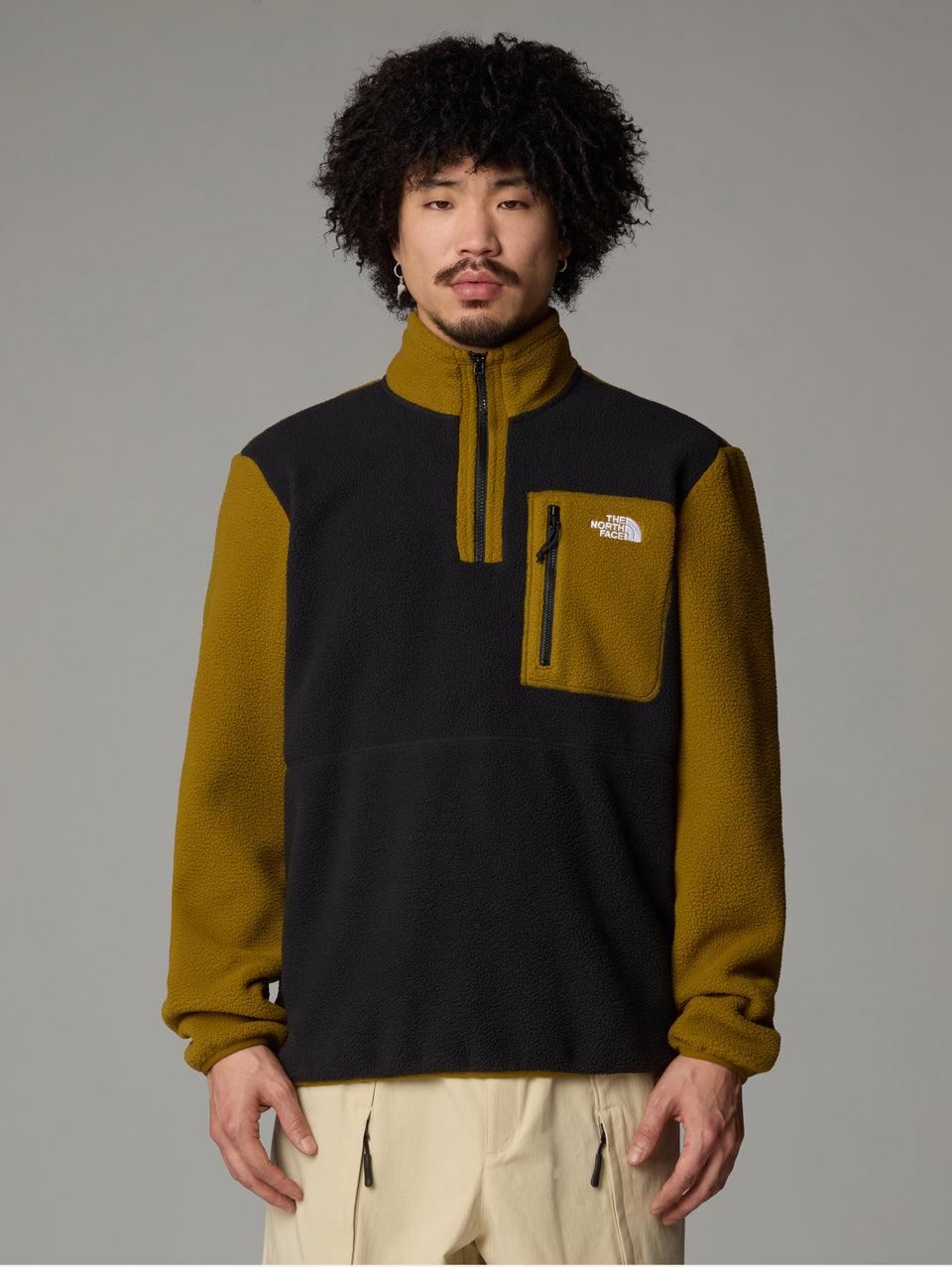 THE NORTH FACE Pile Yumiore con Cerniera a 1/4 Nero/Verde Vendita Calda