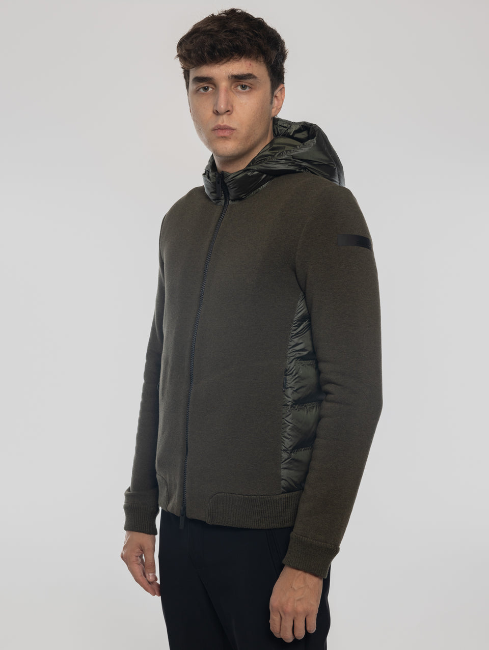 RRD Felpa con Inserti Laterali Verde Negozio