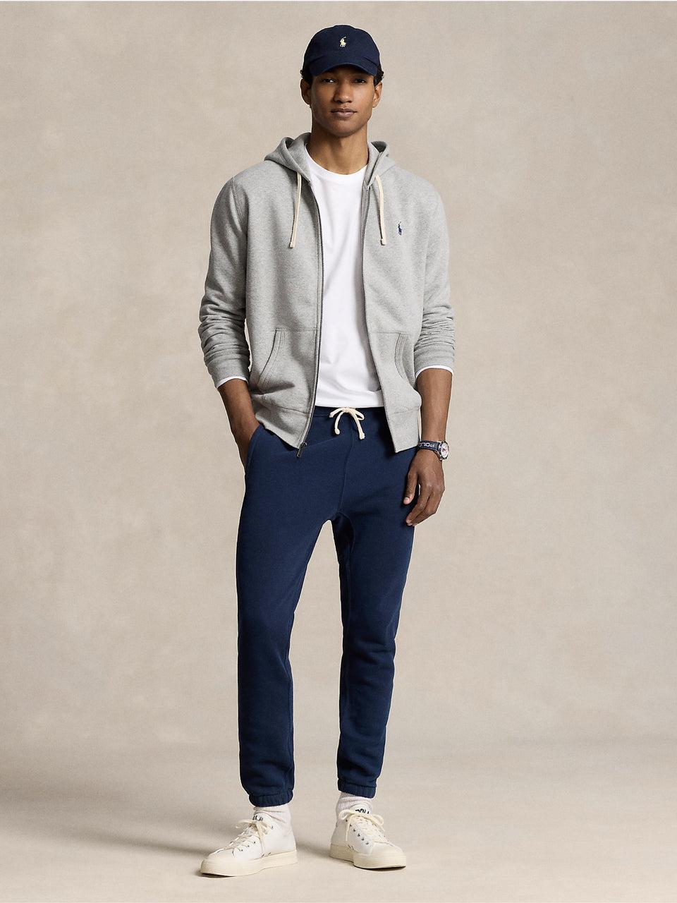 RALPH LAUREN Felpa Full zip con Cappuccio Grigio 2025