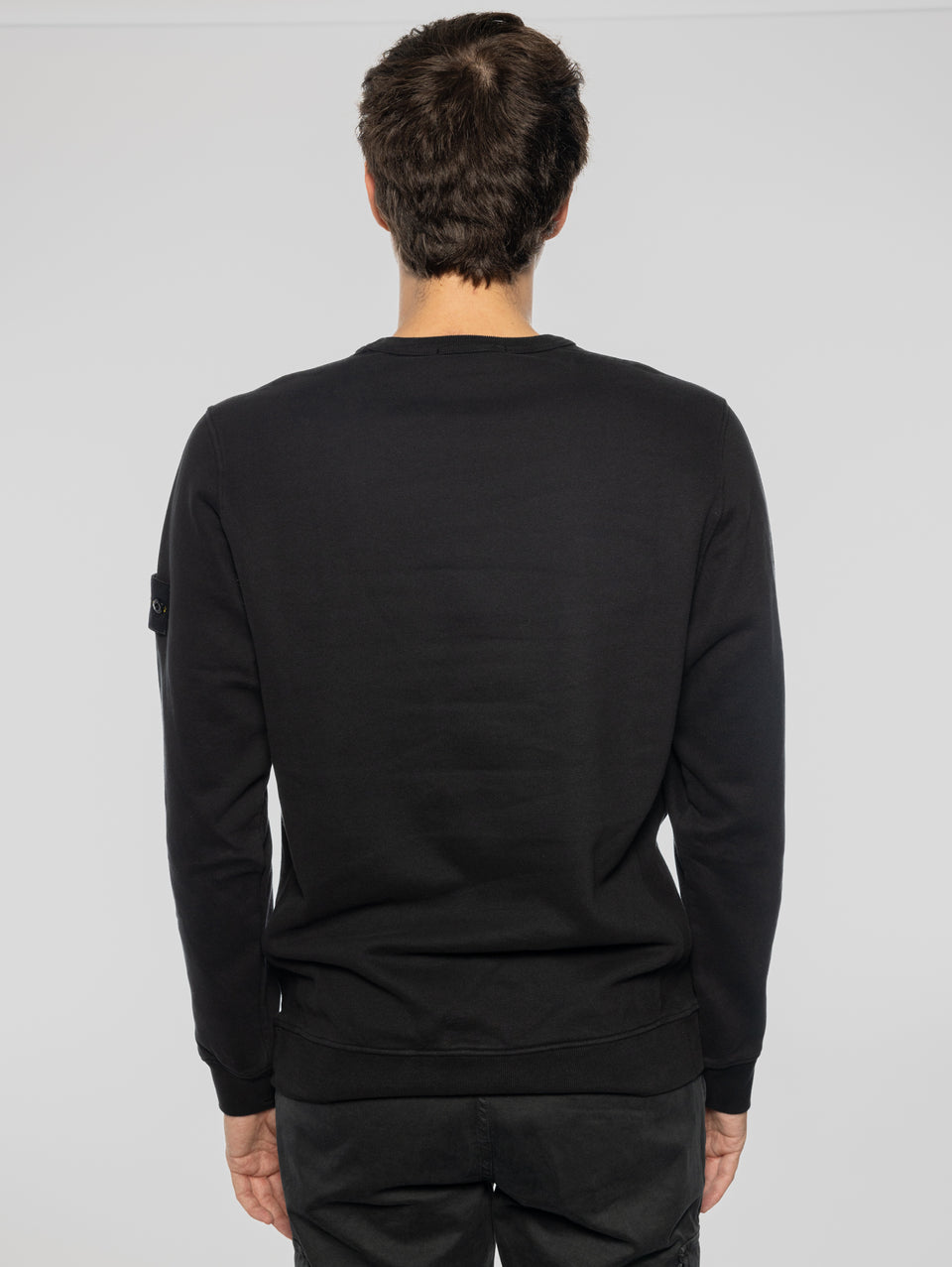 STONE ISLAND Felpa Girocollo in Cotone Nero Vendita