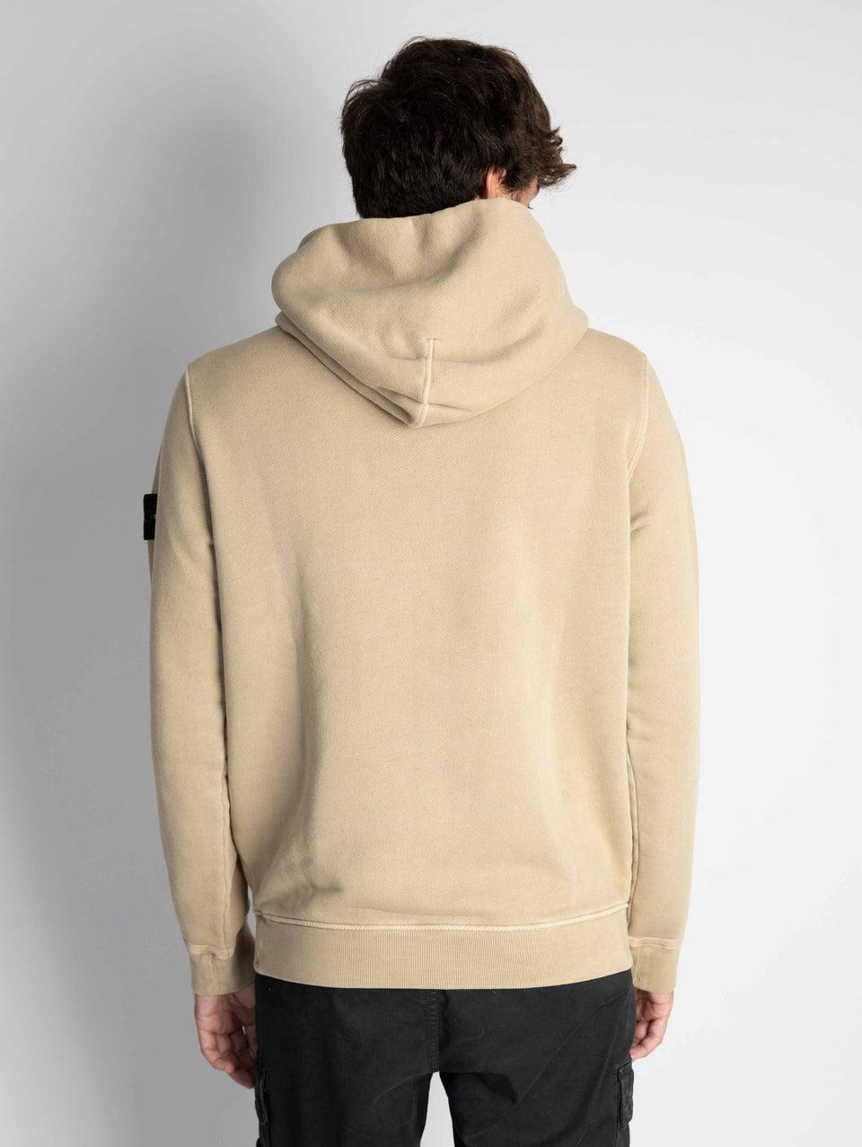 STONE ISLAND Felpa con Cappuccio e Tasca Marsupio Biscotto Promozione