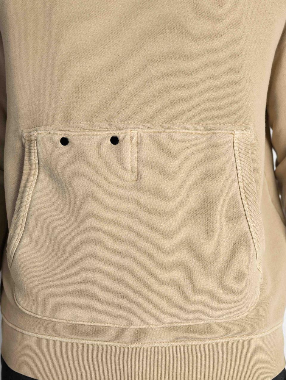 STONE ISLAND Felpa con Cappuccio e Tasca Marsupio Biscotto Promozione