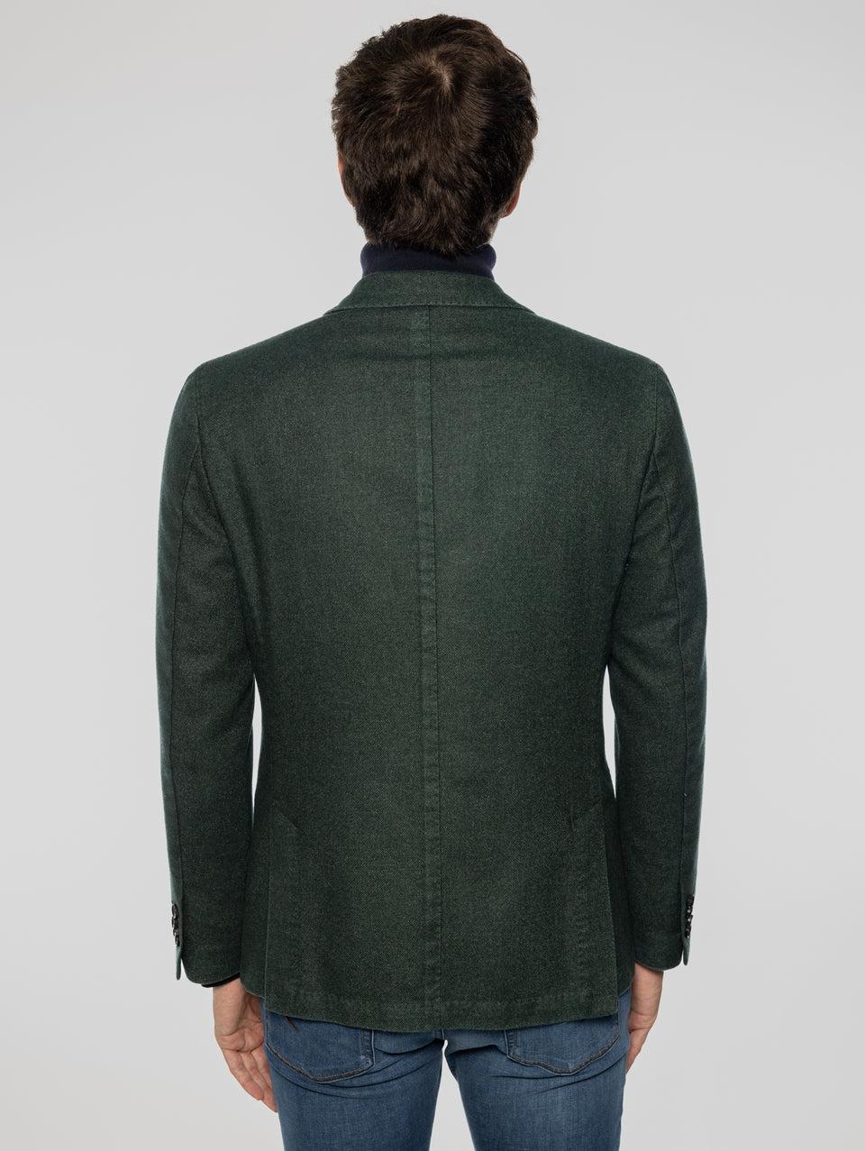 PAOLONI Giacca Doppio Petto in Lana Frosted Verde Acquista Ora