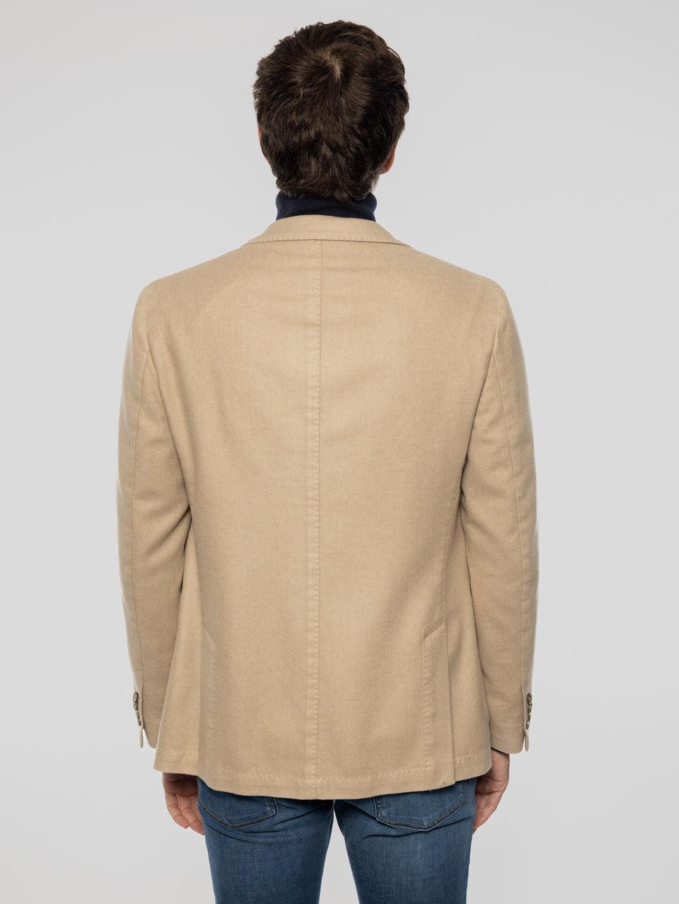 PAOLONI Giacca Doppio Petto in Lana Frosted Beige Consegna Veloce