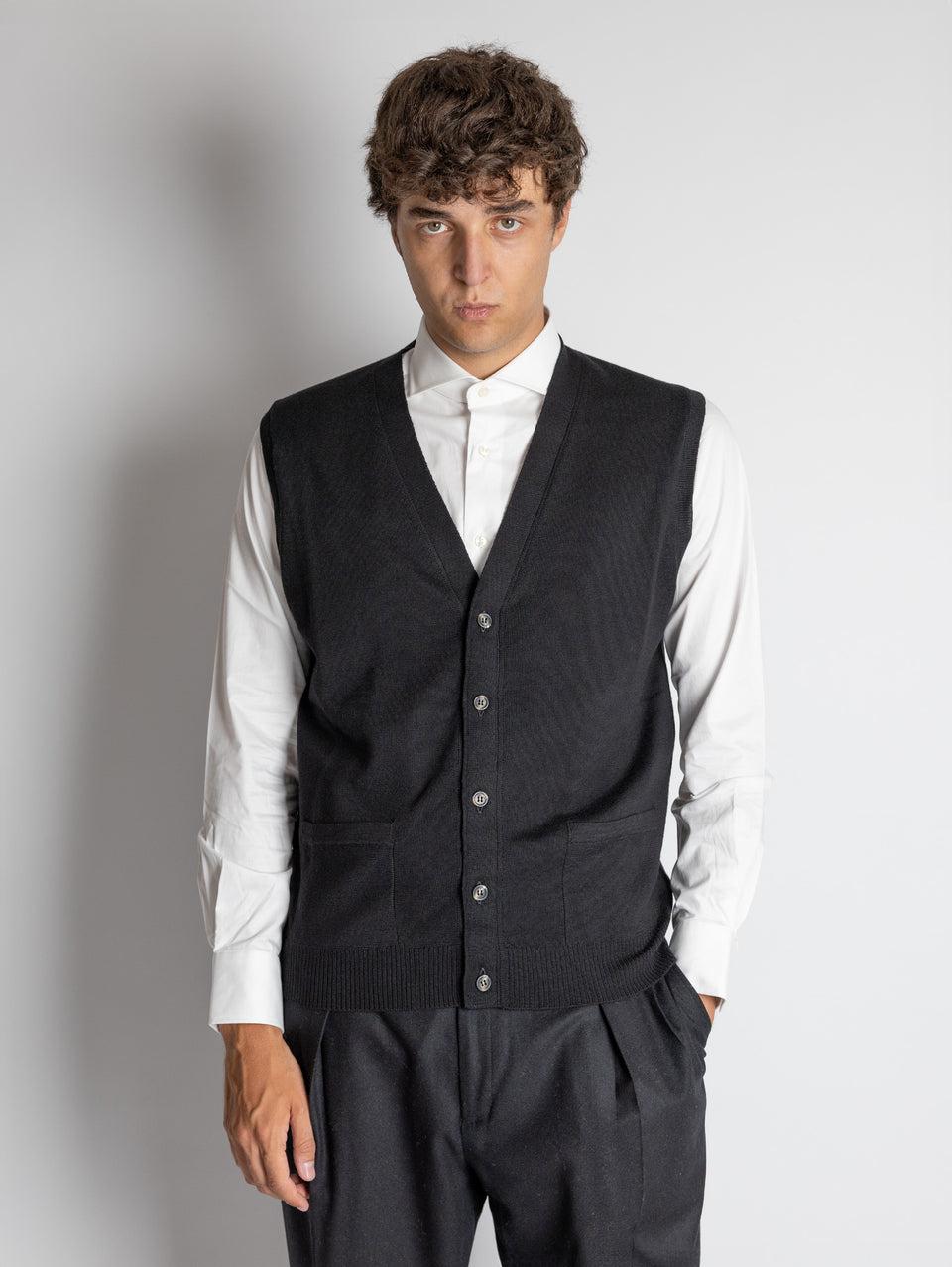 ALPHA STUDIO Gilet con Scollo a V Nero Offerte