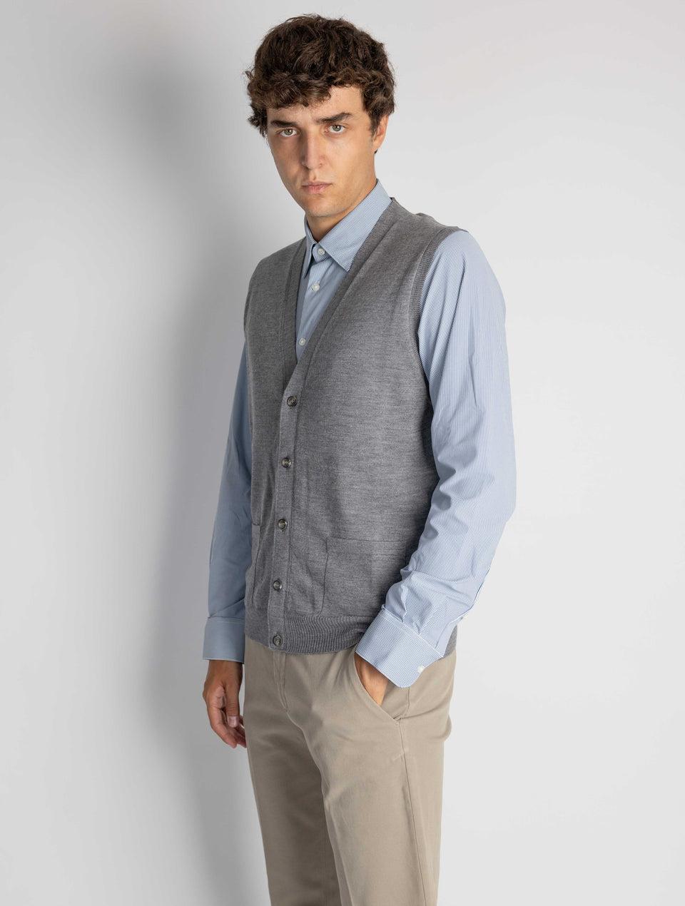ALPHA STUDIO Gilet con Scollo a V Grigio Hotsell