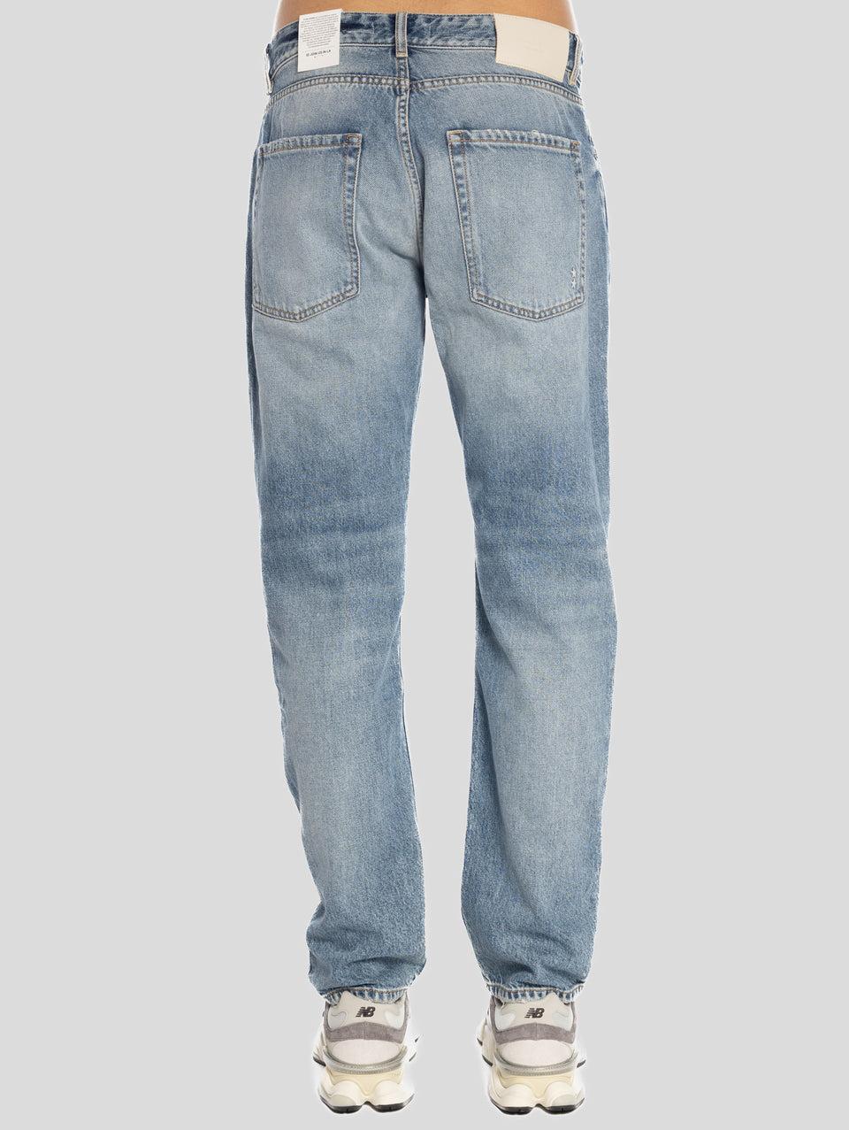 ICON DENIM Jeans Gamba Larga Kanye Blu Nuova