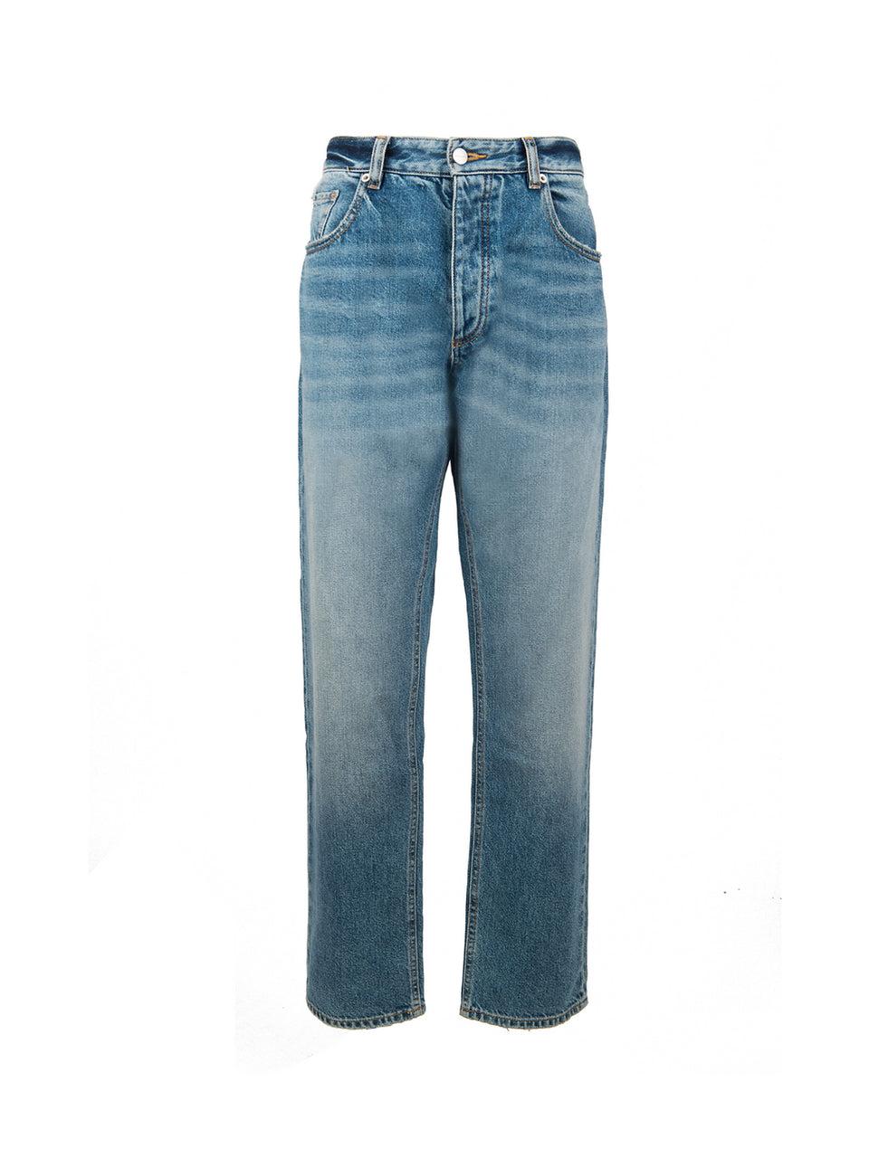 ICON DENIM Jeans Gamba Larga Kanye Blu Nuova