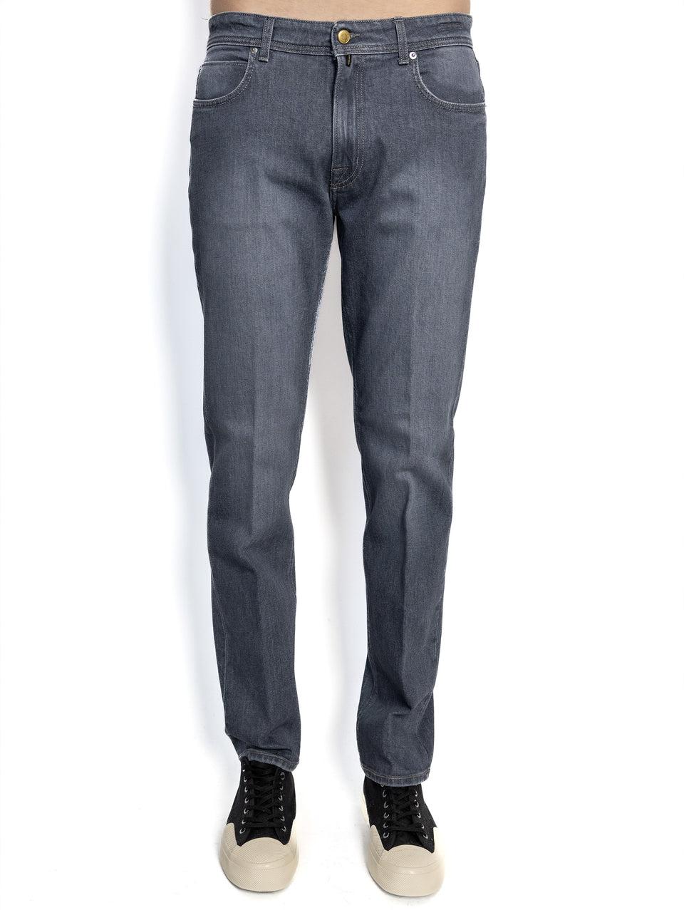 BRIGLIA 1949 Pantaloni in Denim Elasticizzato Grigio Vendita