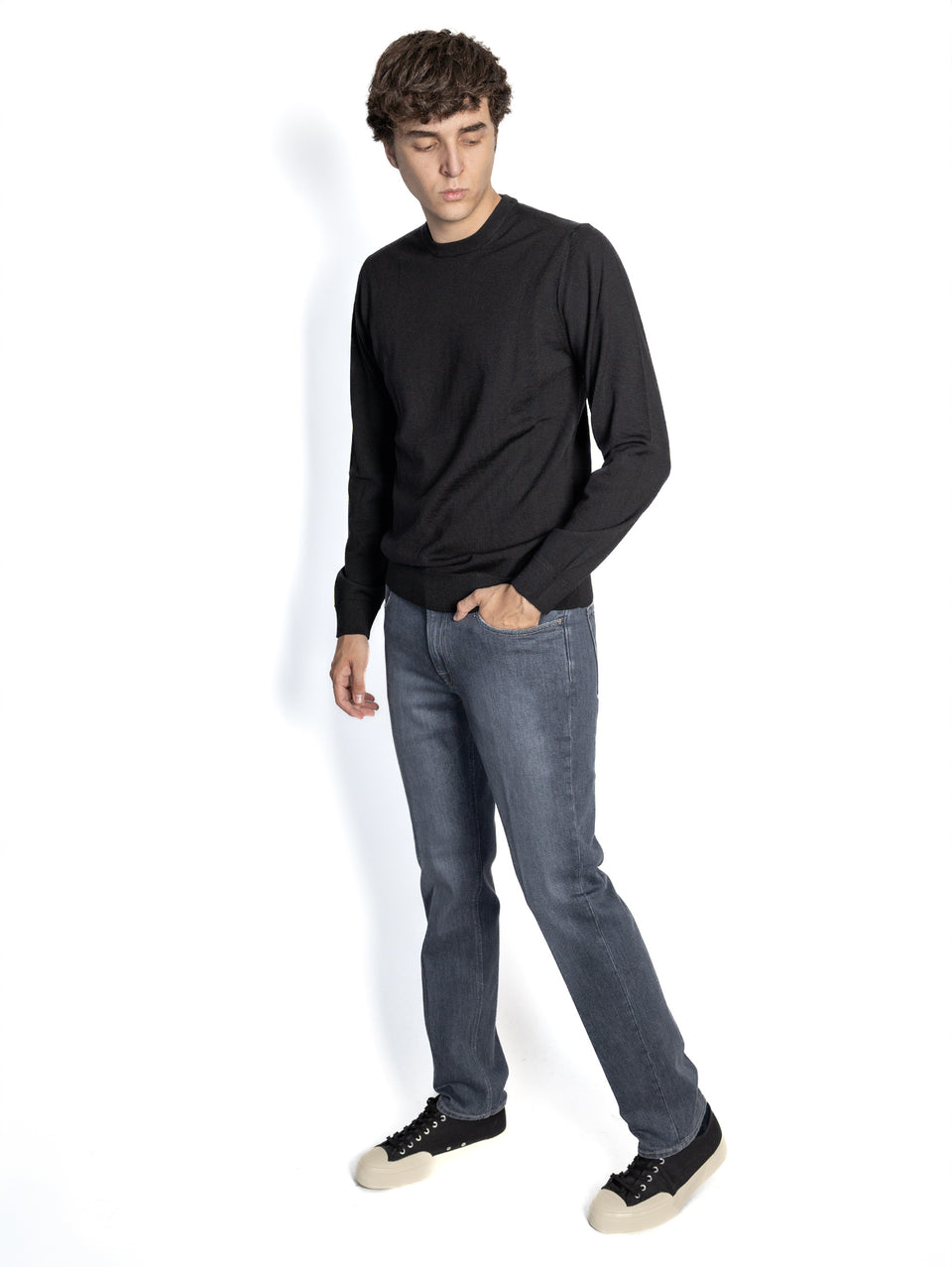 BRIGLIA 1949 Pantaloni in Denim Elasticizzato Grigio Vendita