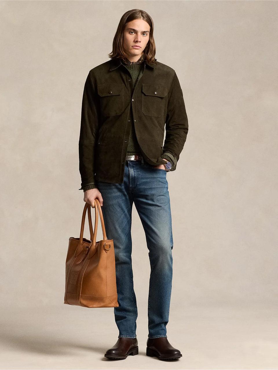 RALPH LAUREN Jeans Sullivan in Cotone Stretch Blu Spedizione Gratuita