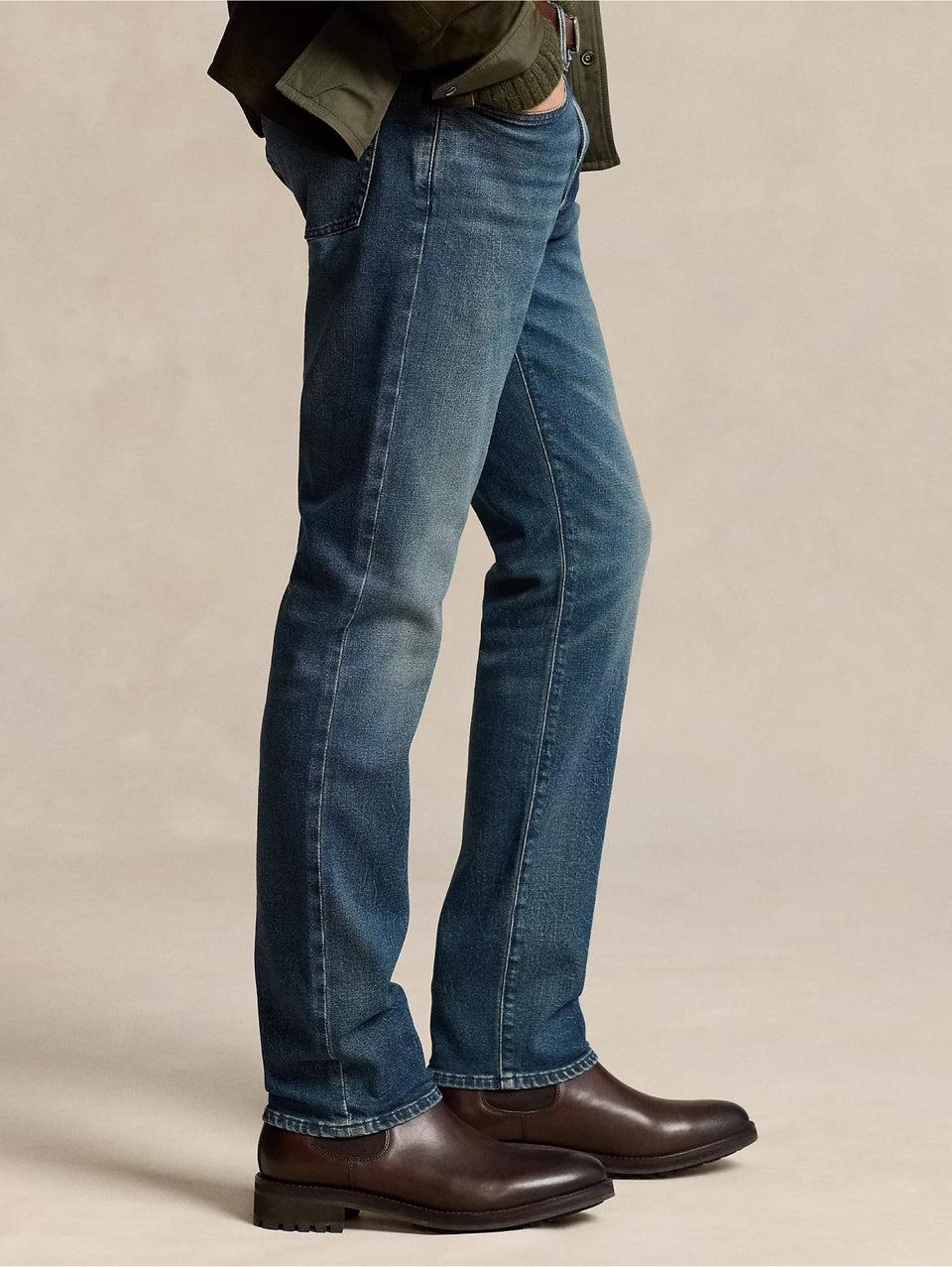 RALPH LAUREN Jeans Sullivan in Cotone Stretch Blu Spedizione Gratuita