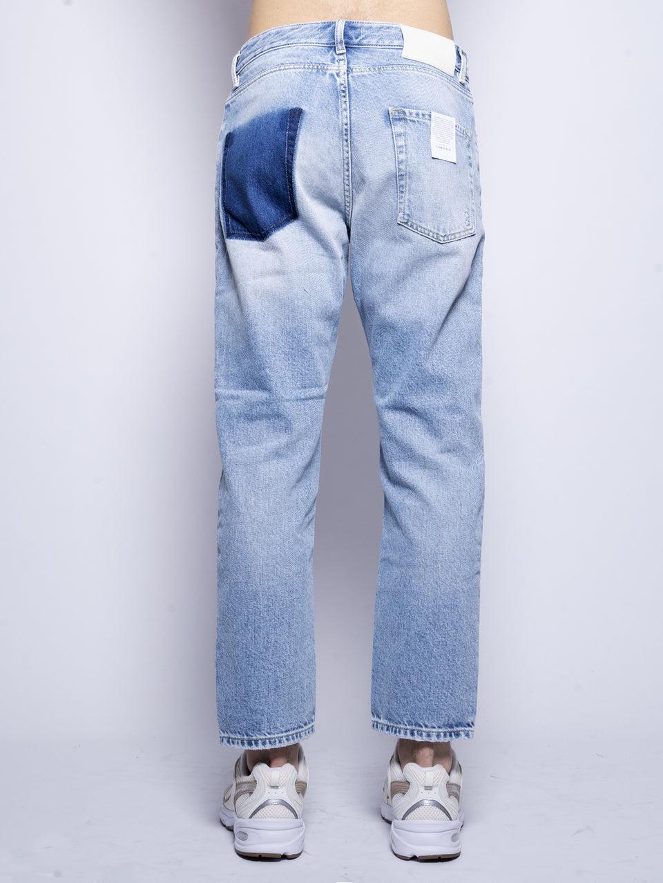 ICON DENIM Jeans Josh Gamba Dritta con Tagli Blu Soddisfazione Garantita