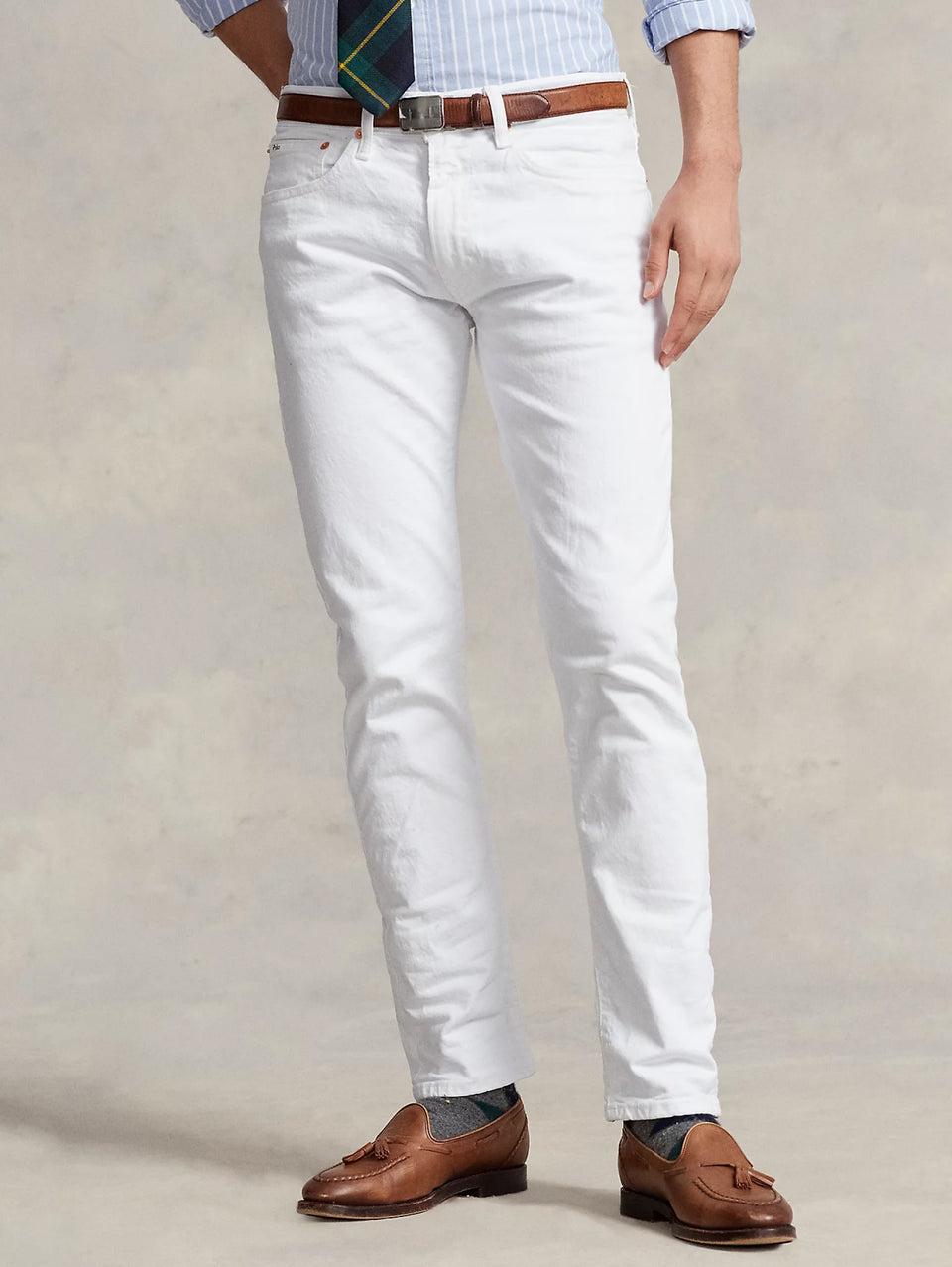 RALPH LAUREN Jeans Sullivan in Cotone Bull Slim Fit Bianco Qualità Garantita