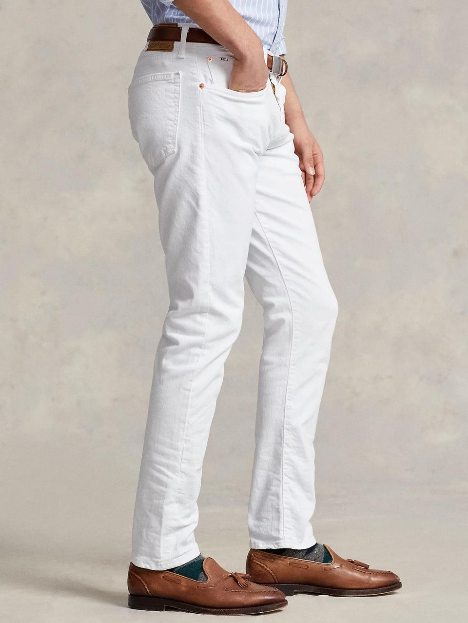 RALPH LAUREN Jeans Sullivan in Cotone Bull Slim Fit Bianco Qualità Garantita