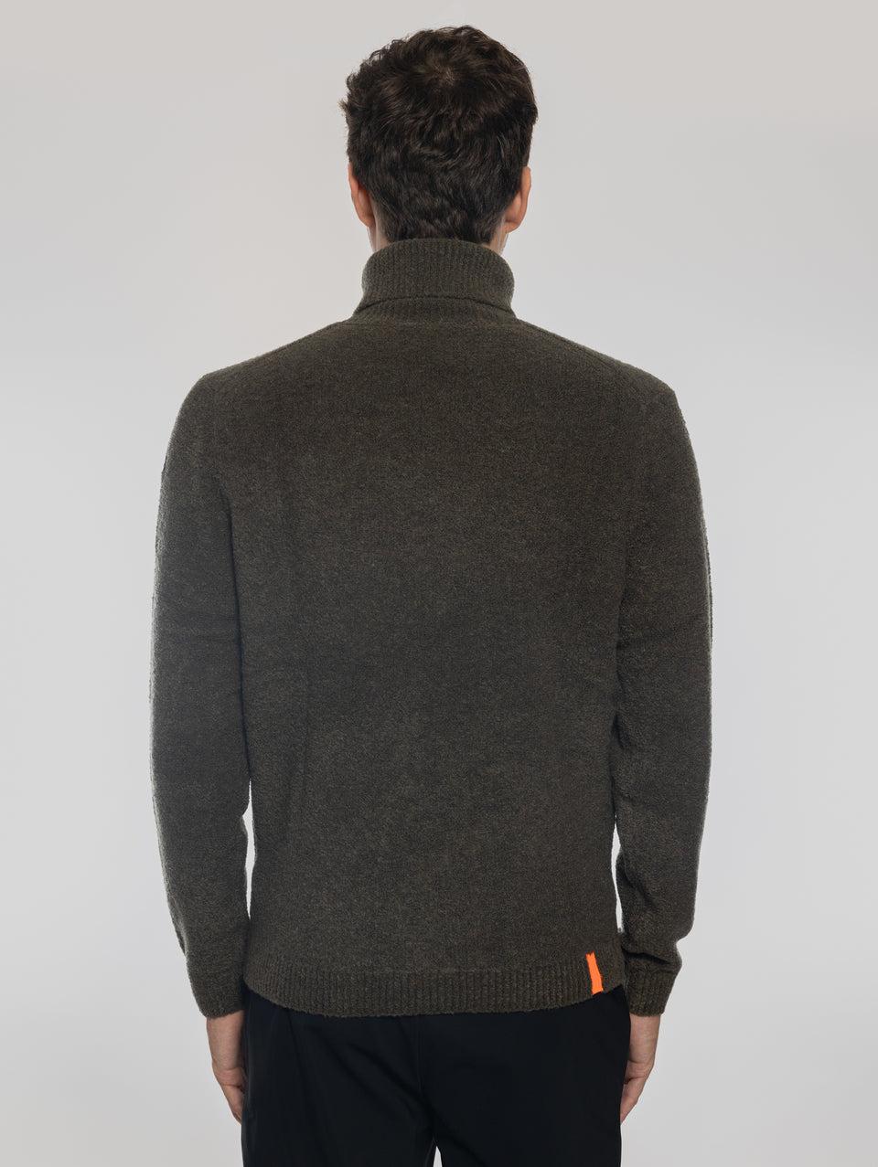 RRD Maglia Dolcevita in Lana Bouclé Militare Sottocosto