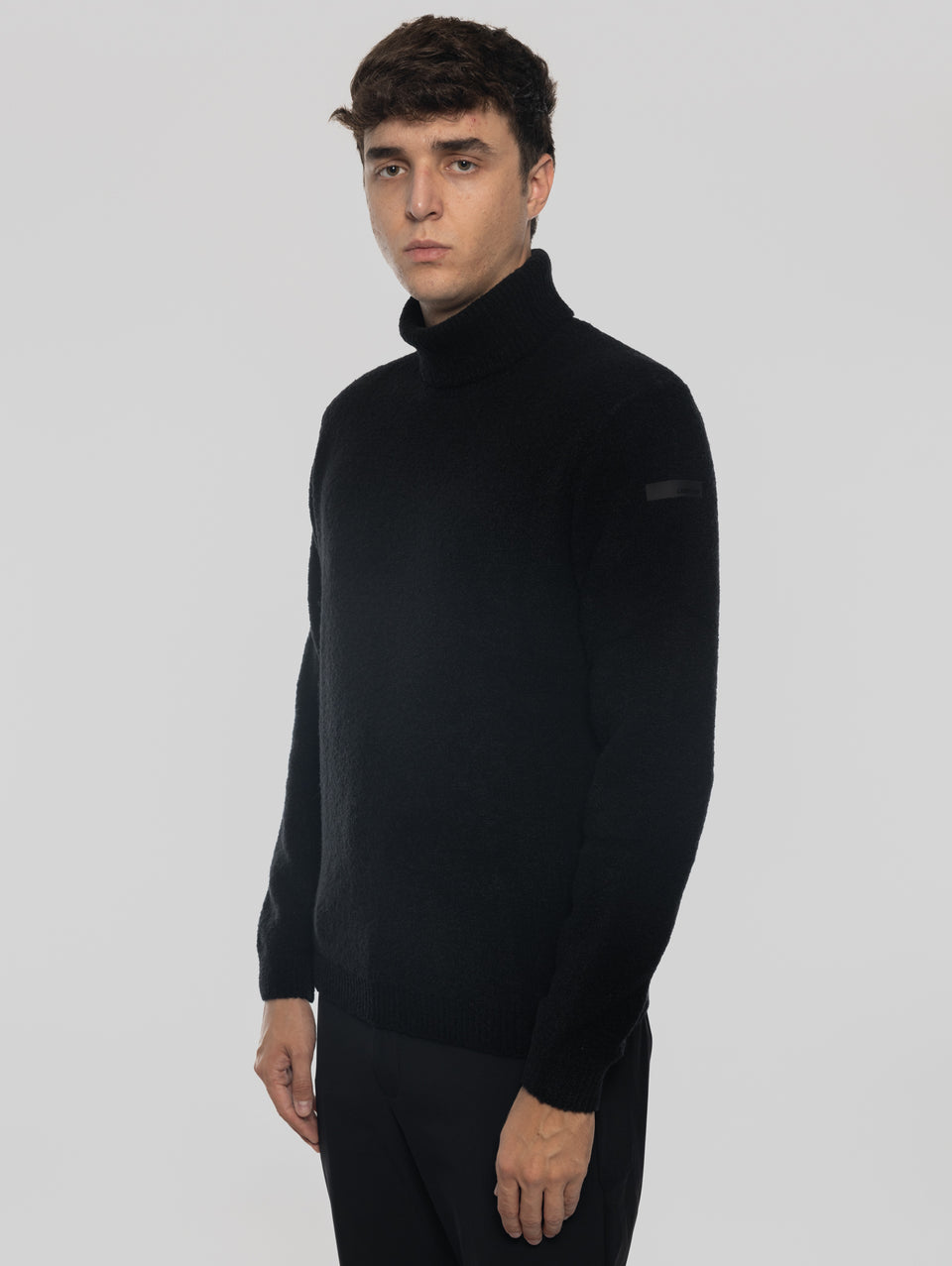 RRD Maglia Dolcevita in Lana Bouclé Nero Convenienza