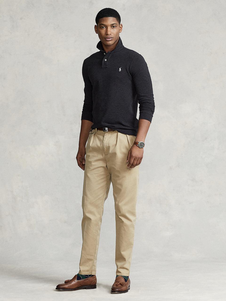 RALPH LAUREN Polo Slim Fit Manica Lunga Antracite Online