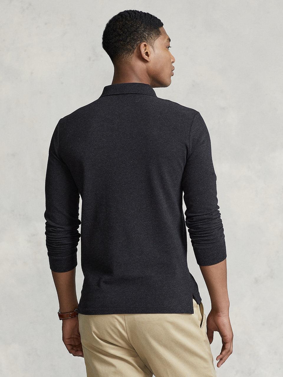RALPH LAUREN Polo Slim Fit Manica Lunga Antracite Online