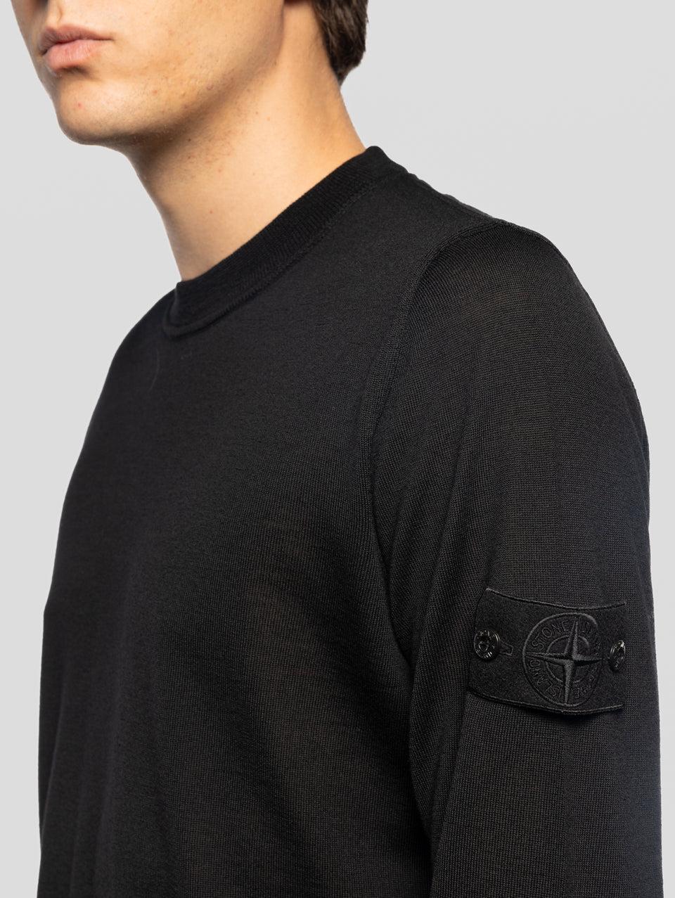 STONE ISLAND Maglia Girocollo Ghost in Lana Nero In Vendita