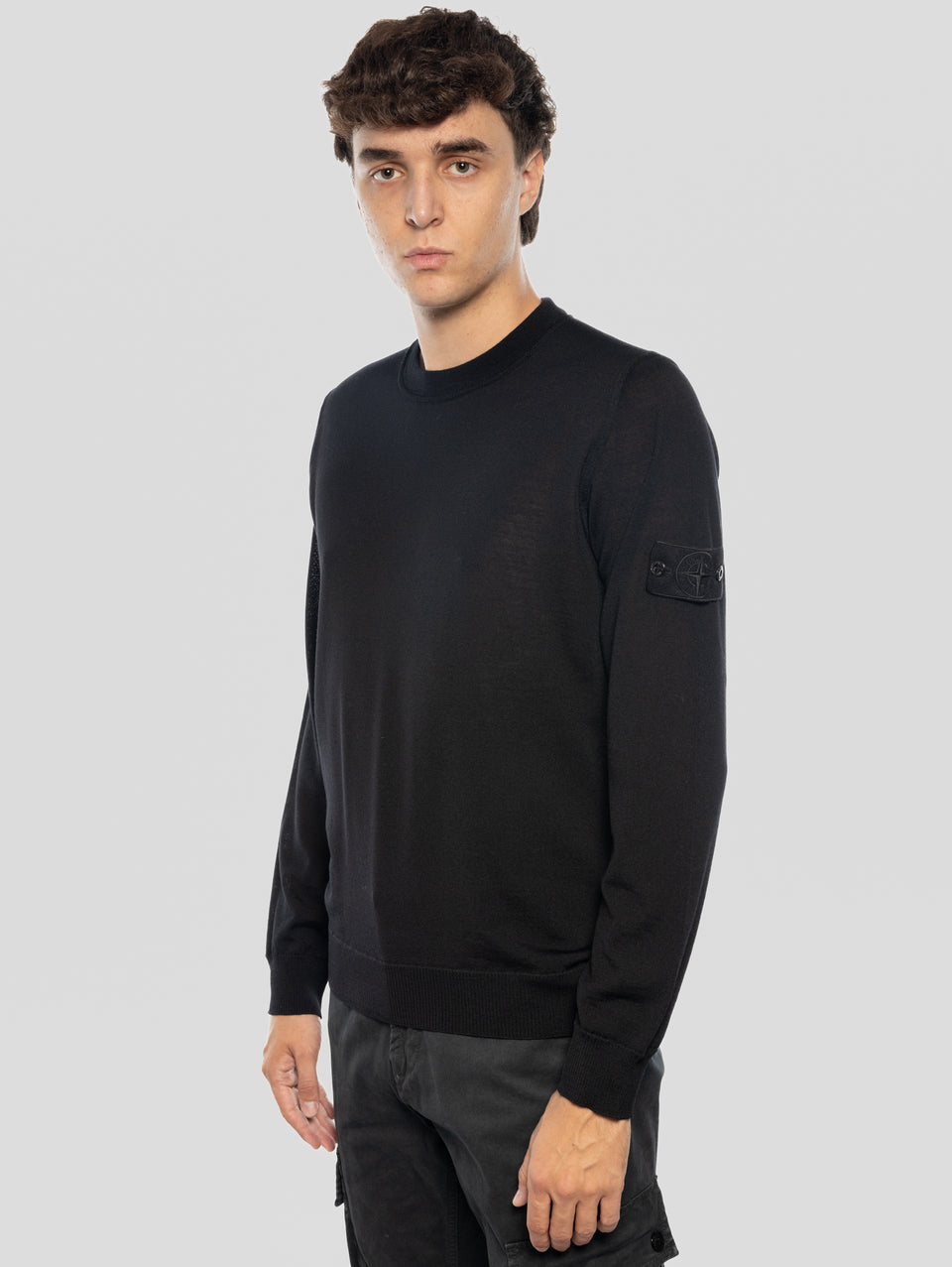 STONE ISLAND Maglia Girocollo Ghost in Lana Nero In Vendita