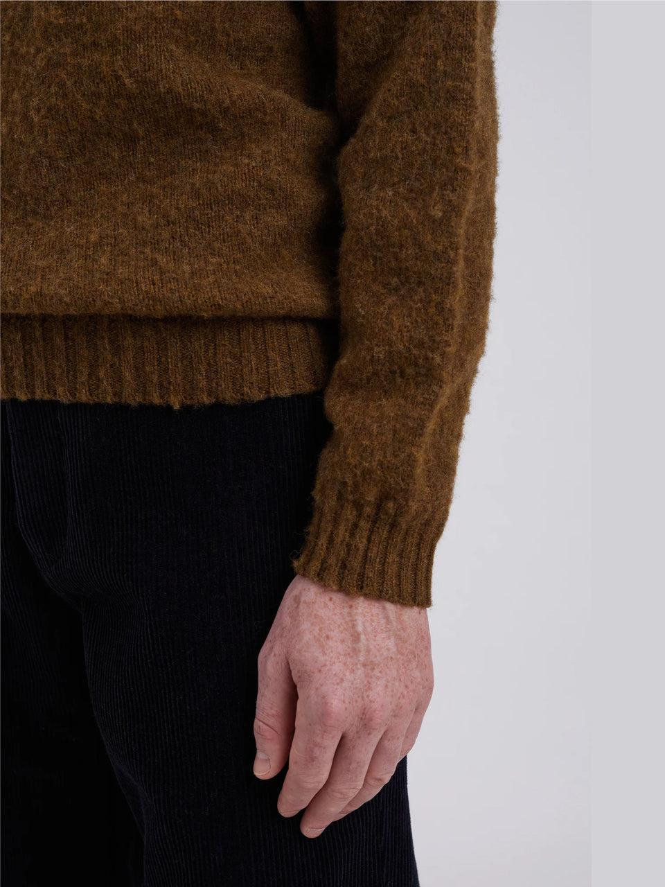 NORSE PROJECTS Maglia Girocollo in Lana Scozzese Birnir Oliva Offerta natalizia