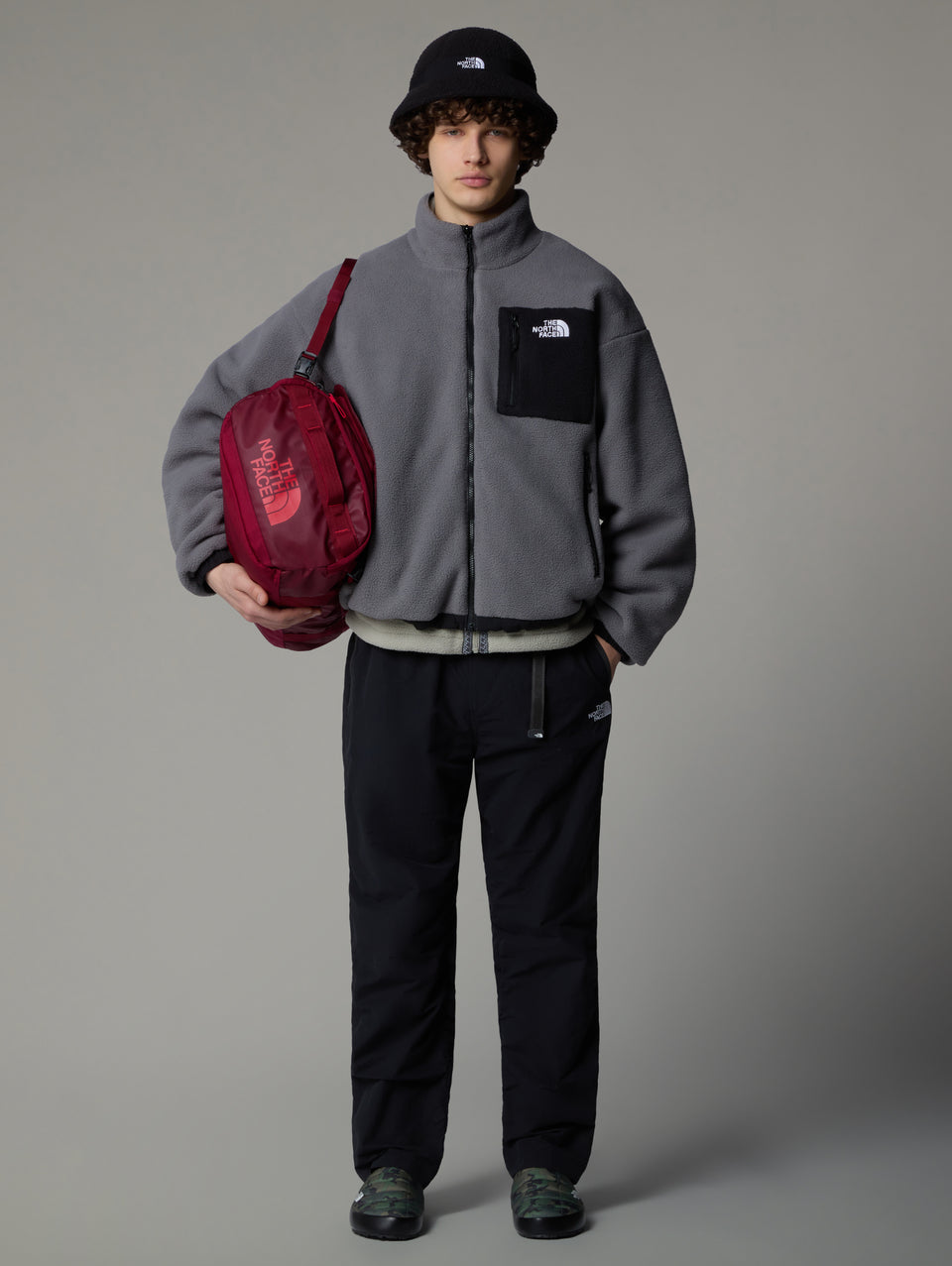 THE NORTH FACE Giacca da Uomo in Pile Reversibile Yumiori Grigio/Nero Spedizione Gratuita
