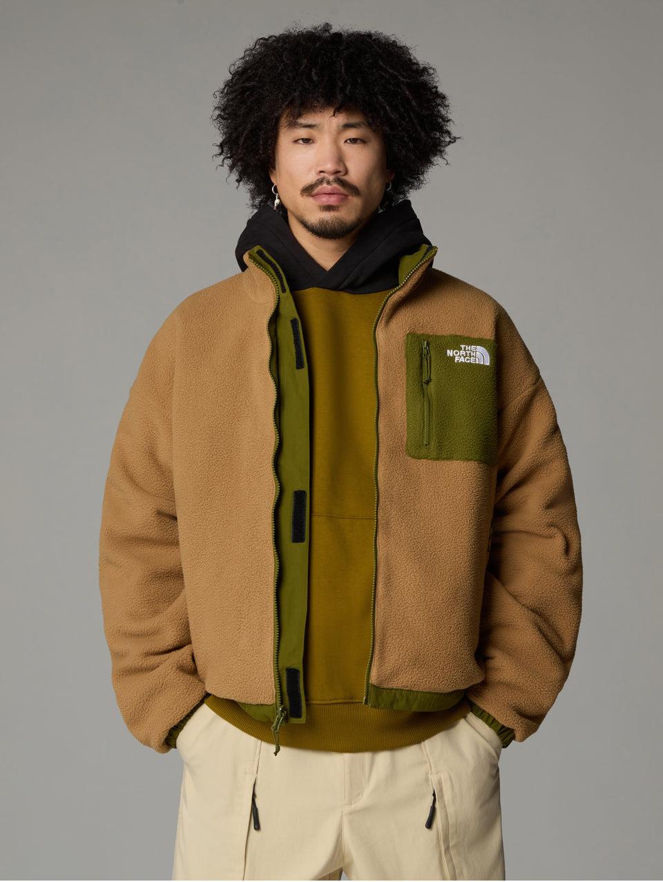 THE NORTH FACE Giacca da Uomo in Pile Reversibile Yumiori Beige/Verde Pezzi Unici