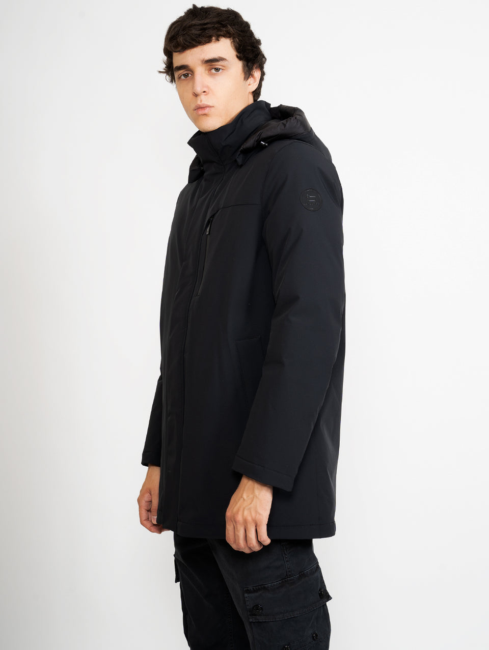 WOOLRICH Parka Mountain in Tessuto Stretch Nero Affare Del Giorno
