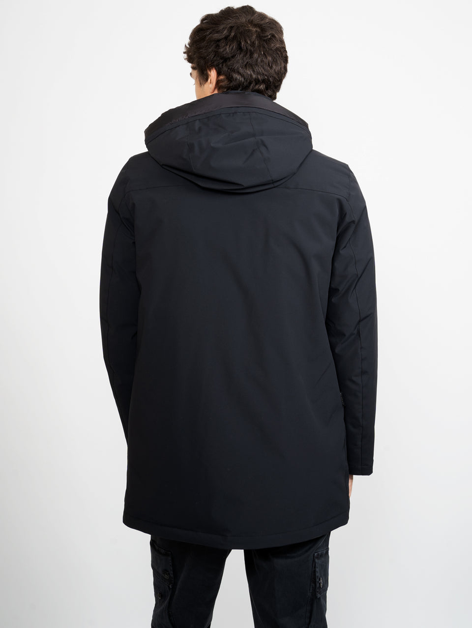 WOOLRICH Parka Mountain in Tessuto Stretch Nero Affare Del Giorno
