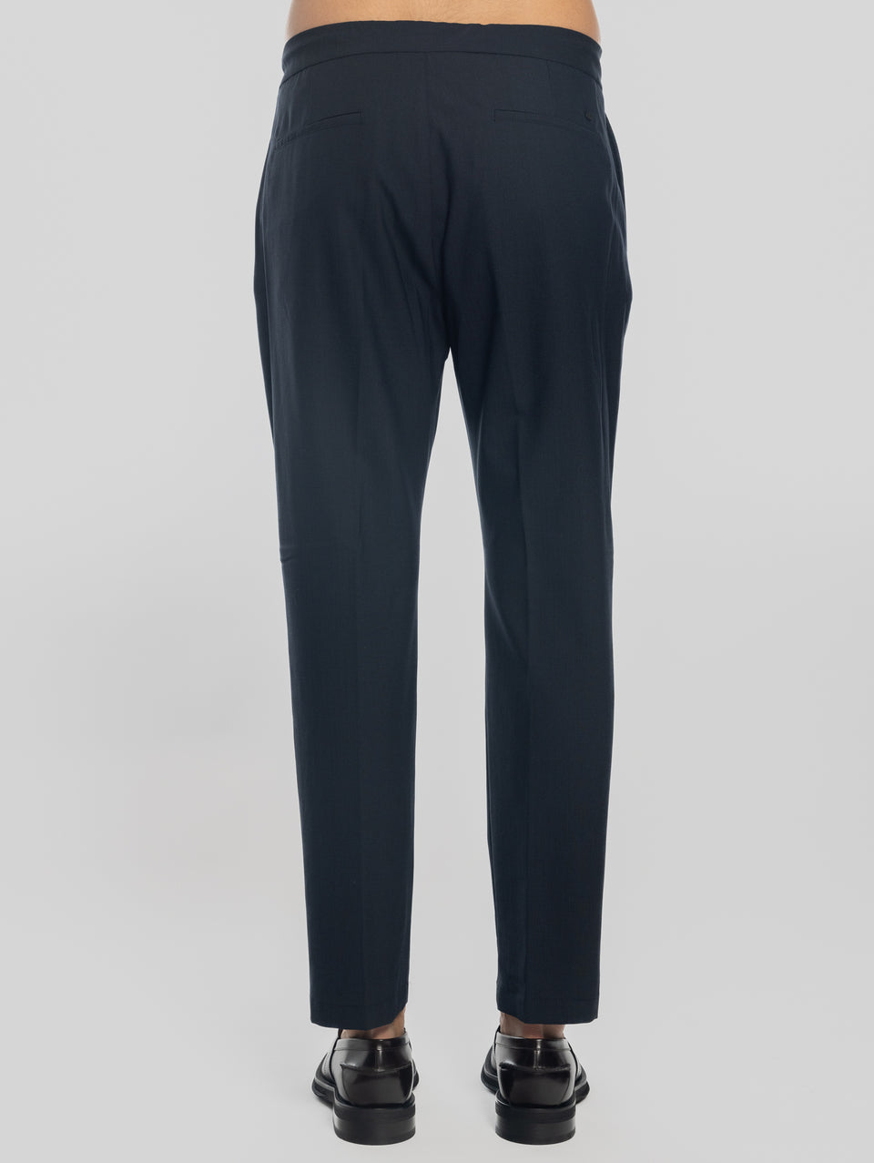 CLOSED Pantaloni con Coulisse in Fresco Lana Blu Novità