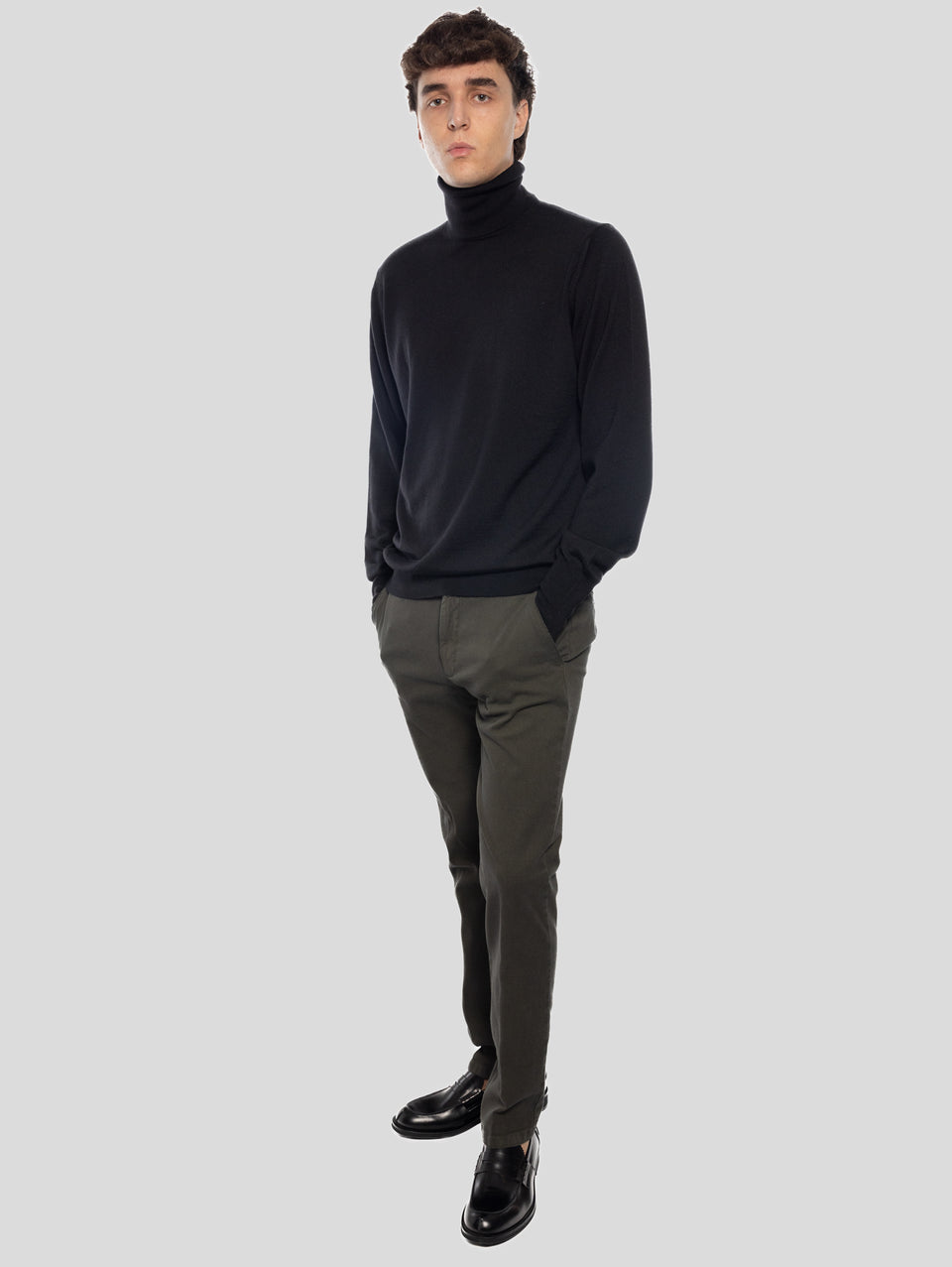 BRIGLIA 1949 Pantaloni Slim in Cotone Armaturato Verde Ultimo giorno