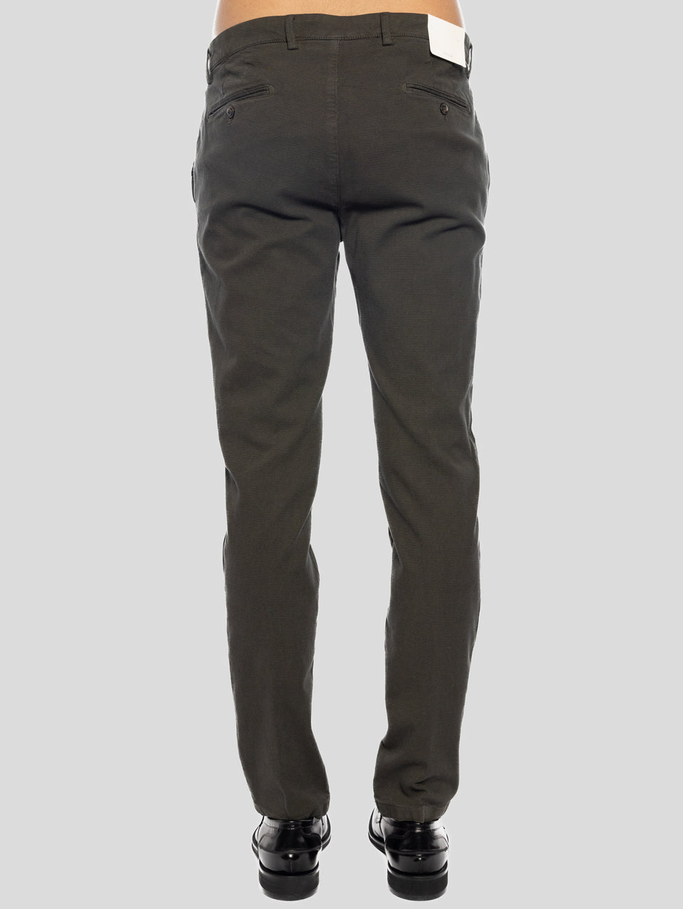 BRIGLIA 1949 Pantaloni Slim in Cotone Armaturato Verde Ultimo giorno