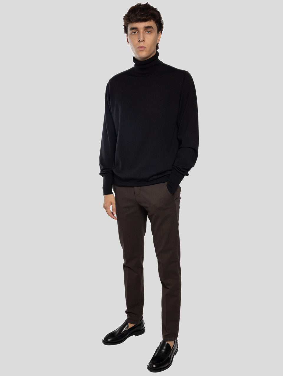BRIGLIA 1949 Pantaloni Slim in Cotone Armaturato Marrone Offerta