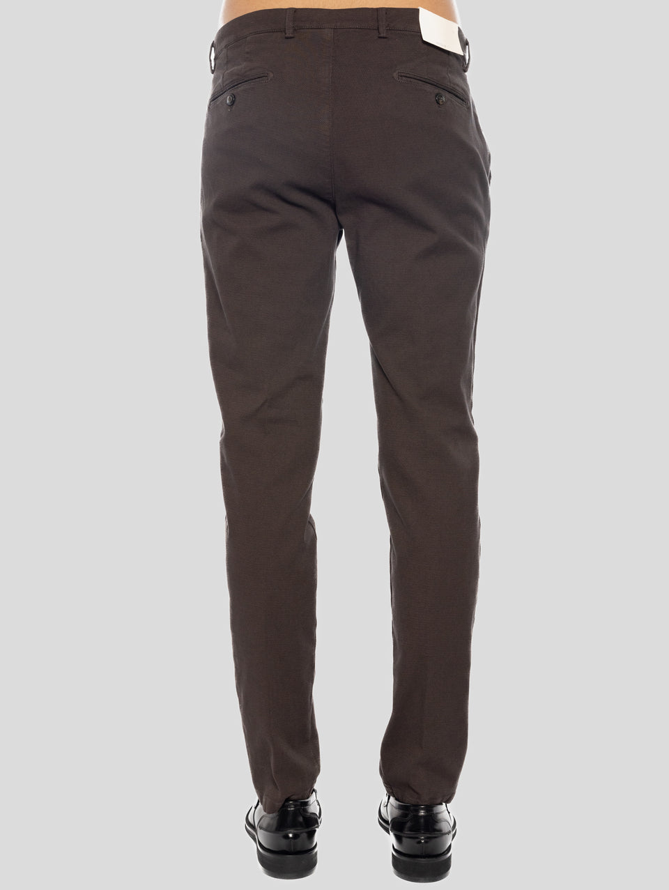 BRIGLIA 1949 Pantaloni Slim in Cotone Armaturato Marrone Offerta
