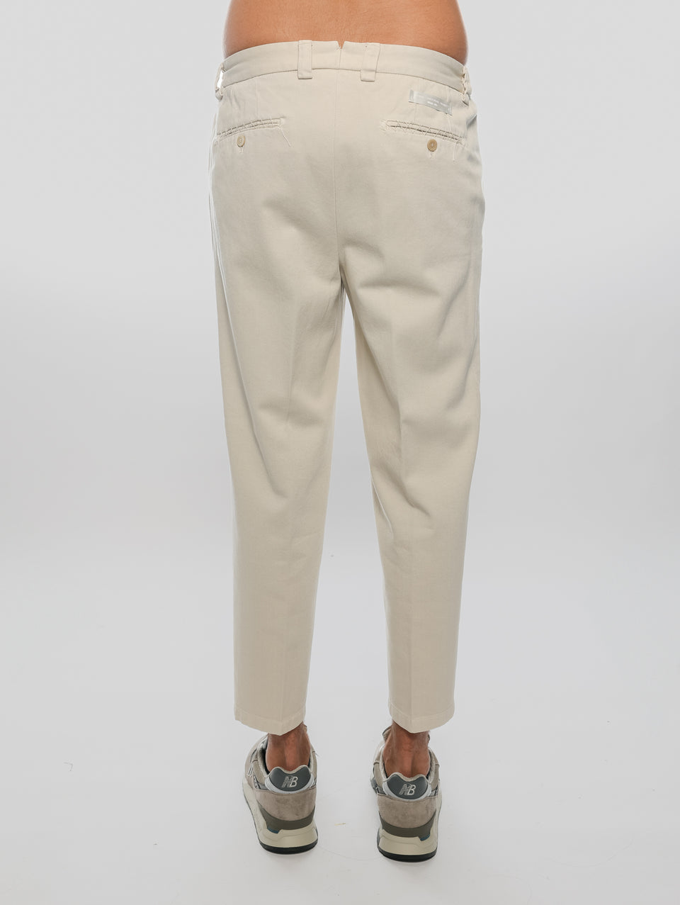 BRIGLIA 1949 Pantaloni in Bull Denim con Pinces Beige Economico