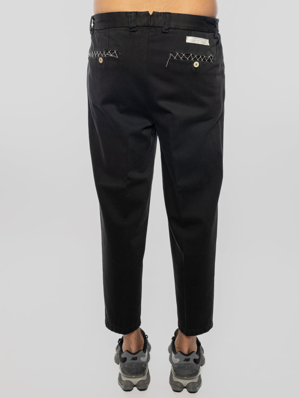 BRIGLIA 1949 Pantaloni in Bull Denim con Pinces Nero Online