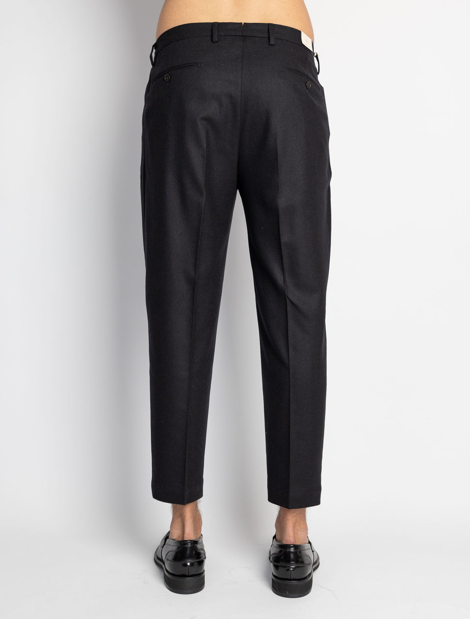 BRIGLIA 1949 Pantaloni in Flanella con Pinces Nero Vendita Economica