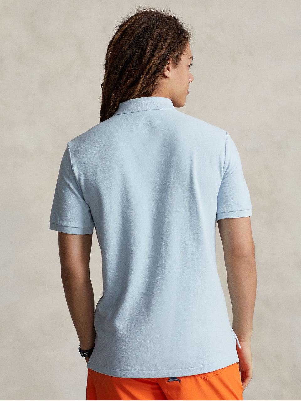 RALPH LAUREN Polo in Mesh Slim Fit Blu Cielo Italy