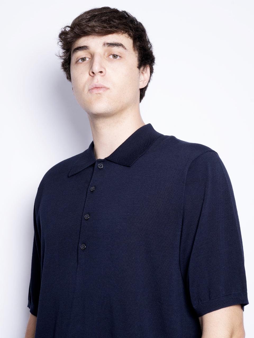 CLOSED Polo in Cotone Extrafine Blu Notte Nuovo