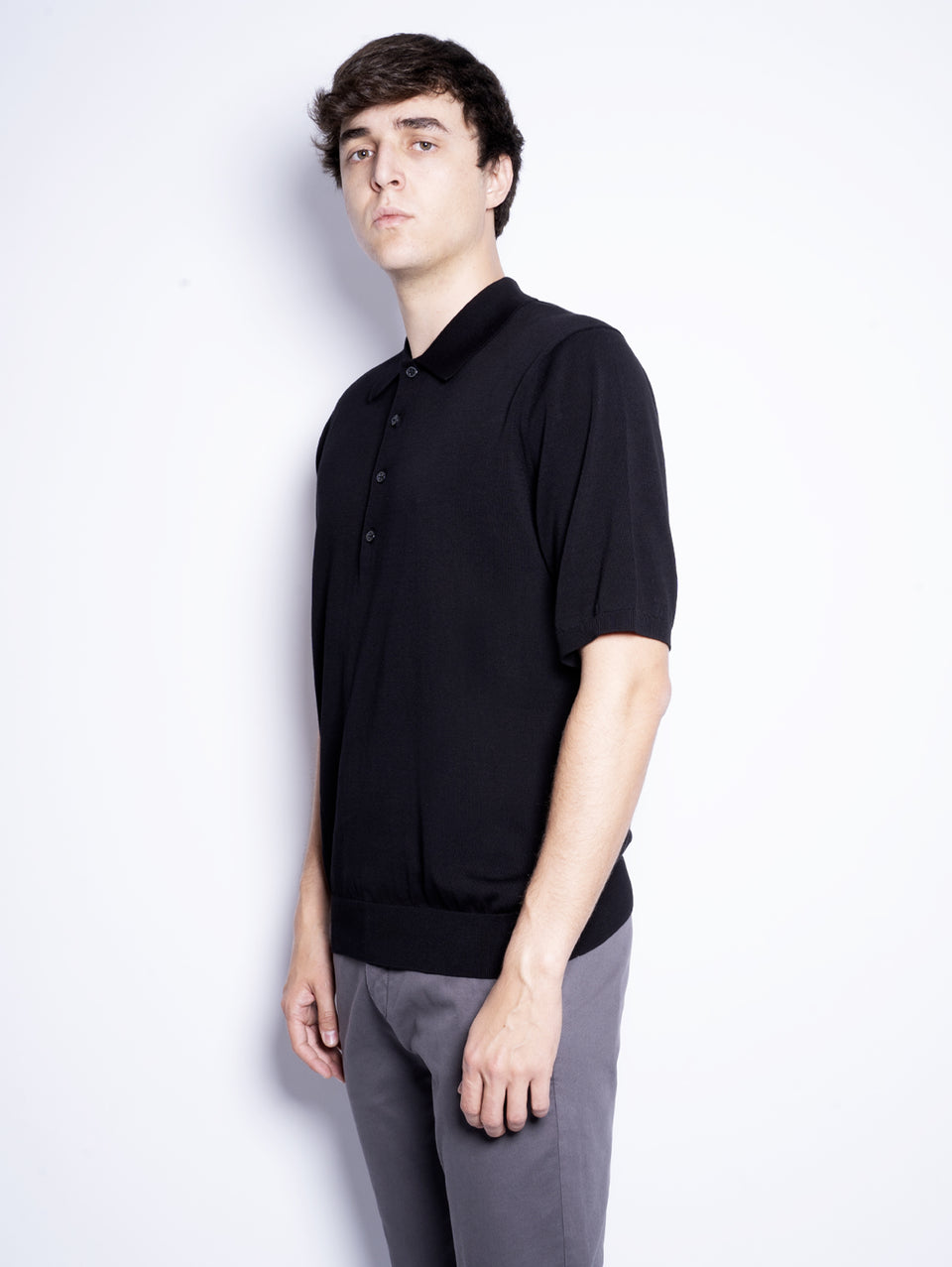 CLOSED Polo in Cotone Extrafine Nero Qualità