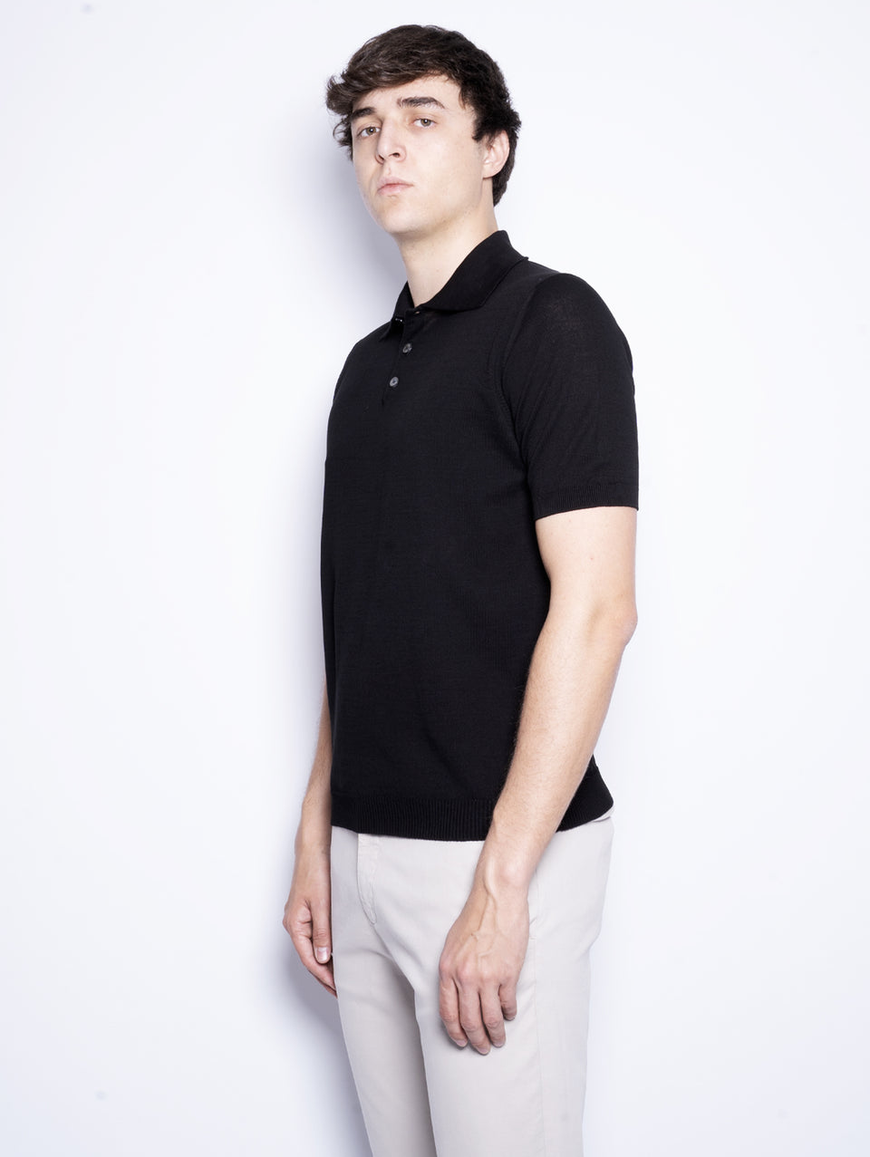 ALPHA STUDIO Polo con Tre Bottoni Nero Vendita