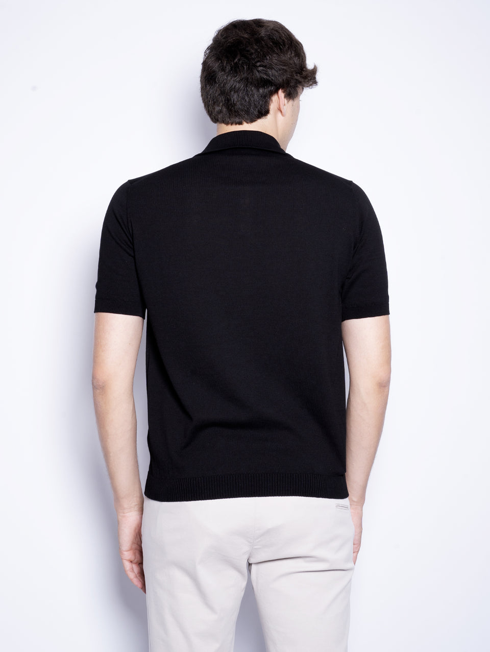 ALPHA STUDIO Polo con Tre Bottoni Nero Vendita