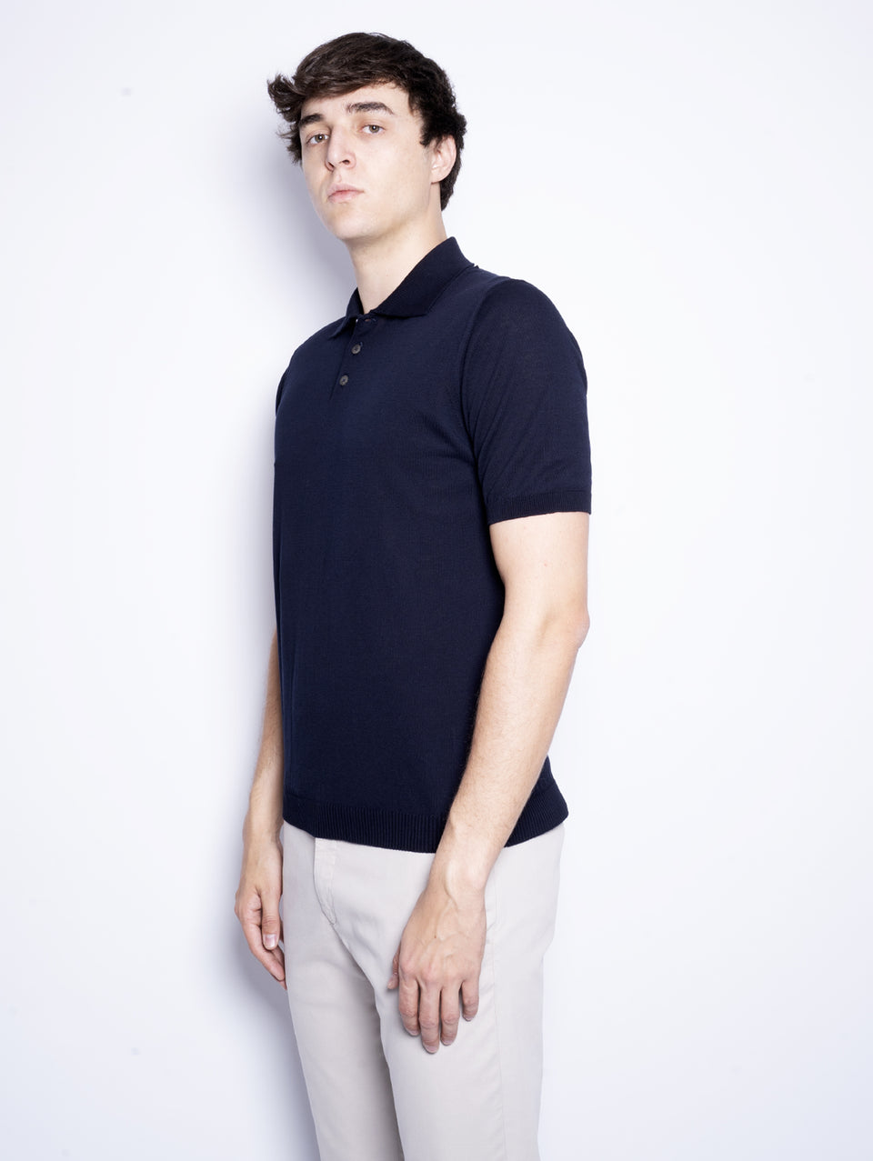 ALPHA STUDIO Polo con Tre Bottoni Blu Notte Promozione