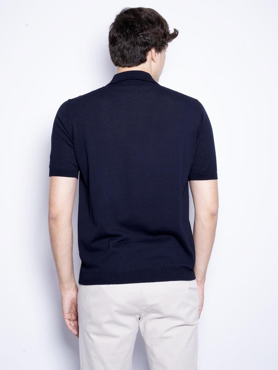 ALPHA STUDIO Polo con Tre Bottoni Blu Notte Promozione