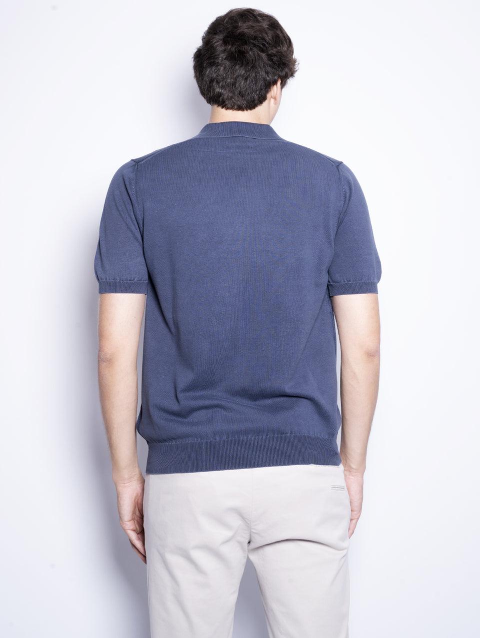 ALPHA STUDIO Polo in Cotone Tinto in Capo Blu Qualità Garantita