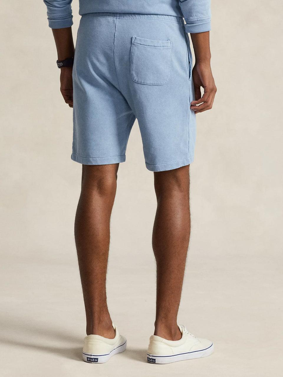 RALPH LAUREN Shorts in Cotone Loopback Celeste Consegna Veloce