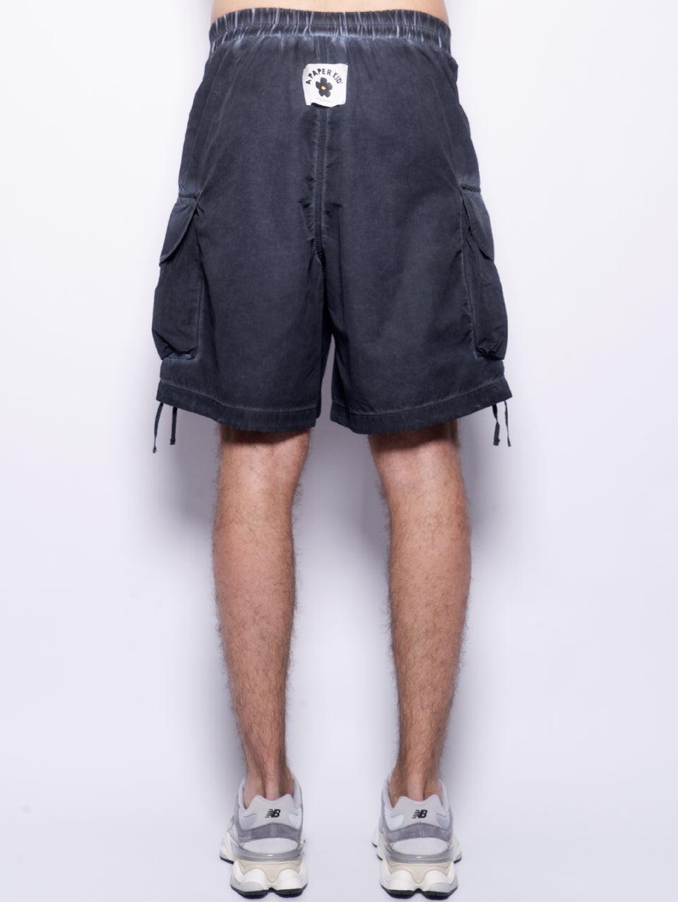 A PAPER KID Shorts Cargo in Nylon Nero Offerta